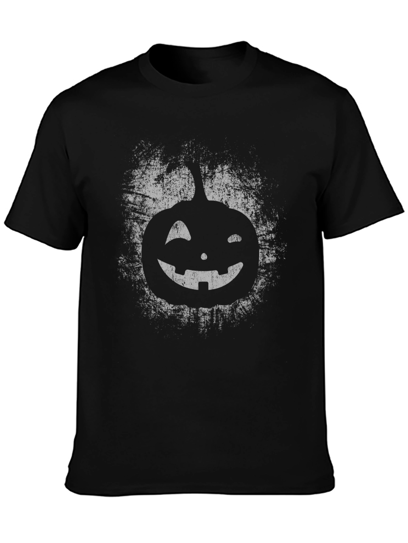 Halloween Pumpkin Graphic Tee - Distressed Print