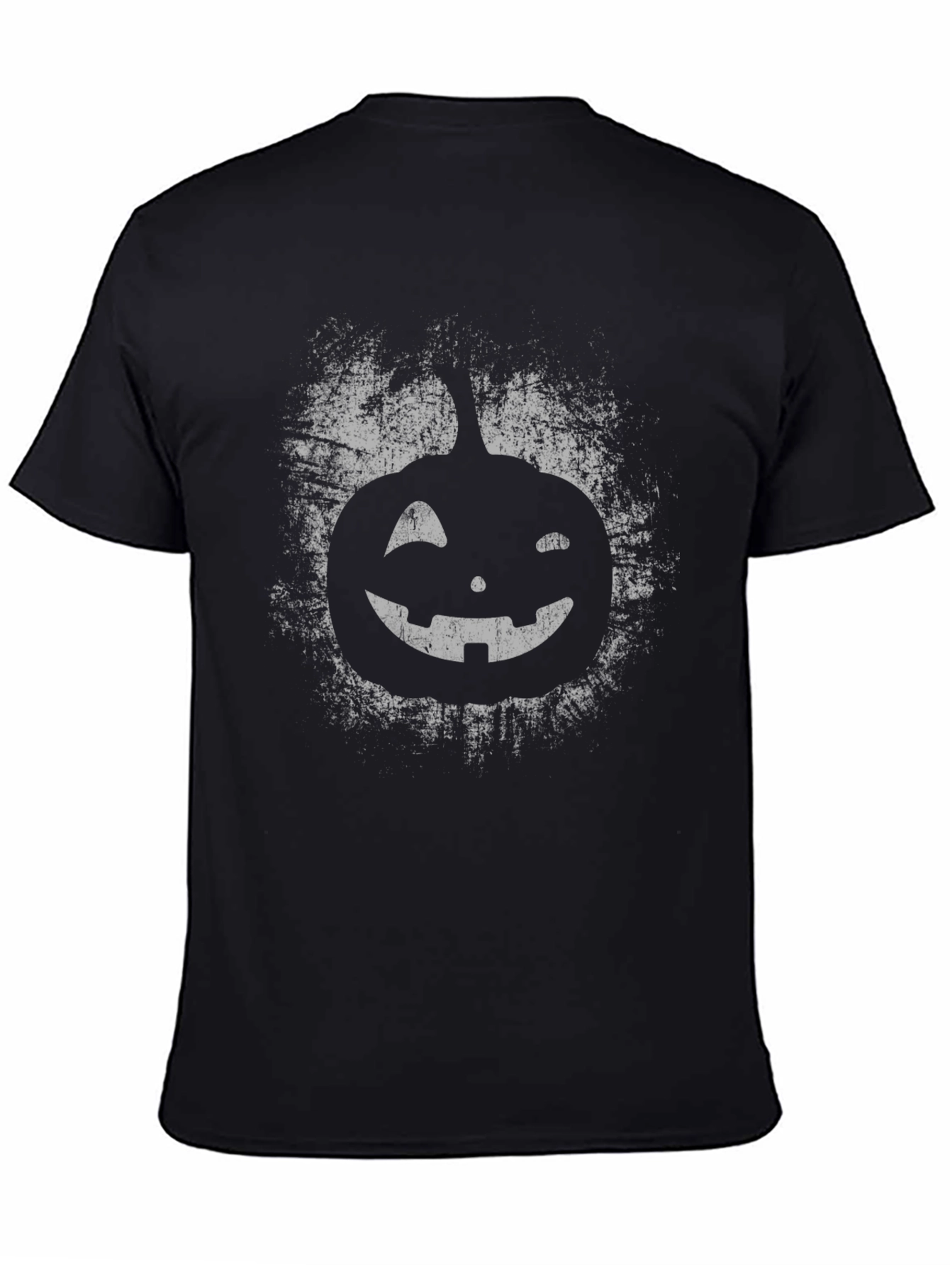 Halloween Pumpkin Graphic Tee - Distressed Print
