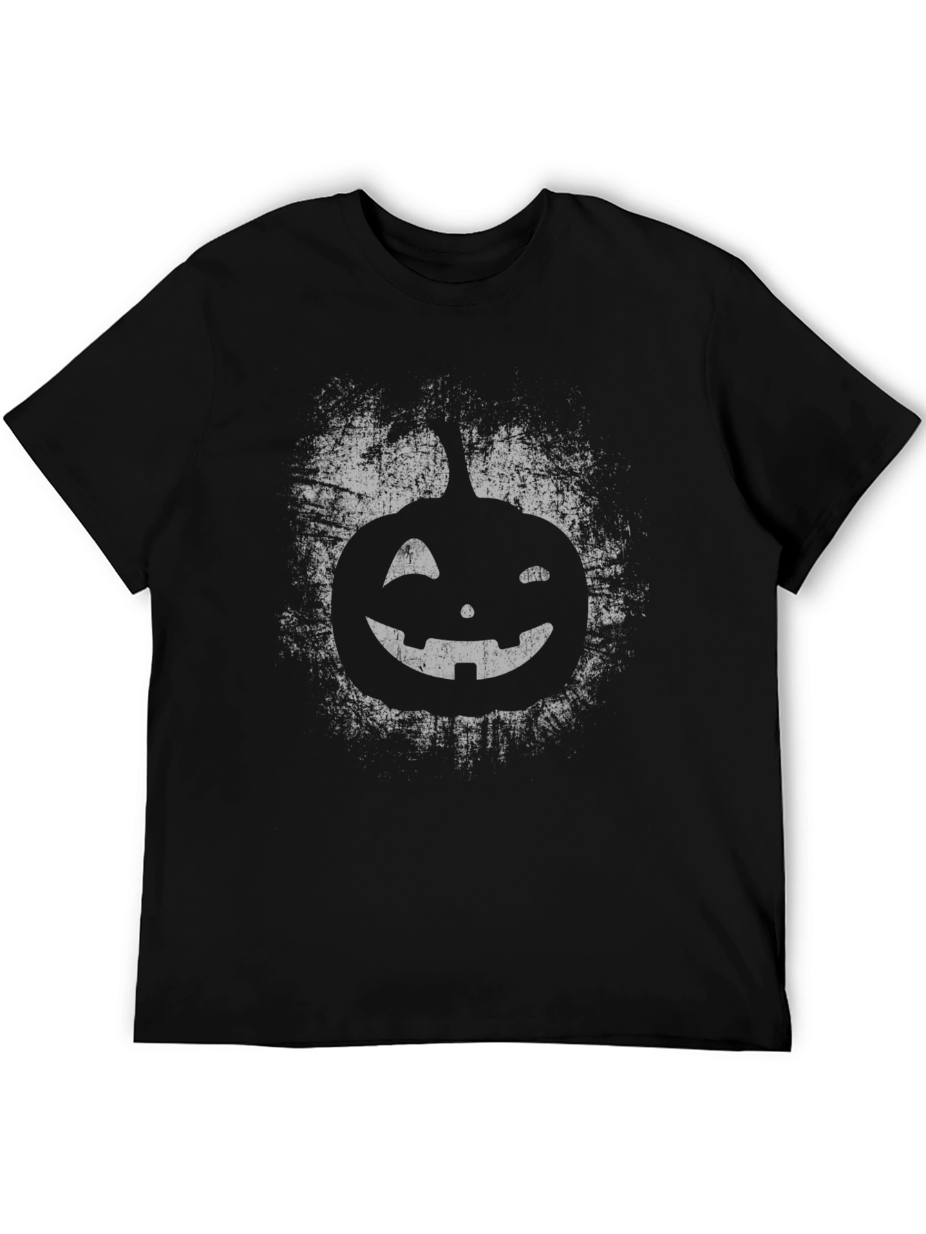 Halloween Pumpkin Graphic Tee - Distressed Print