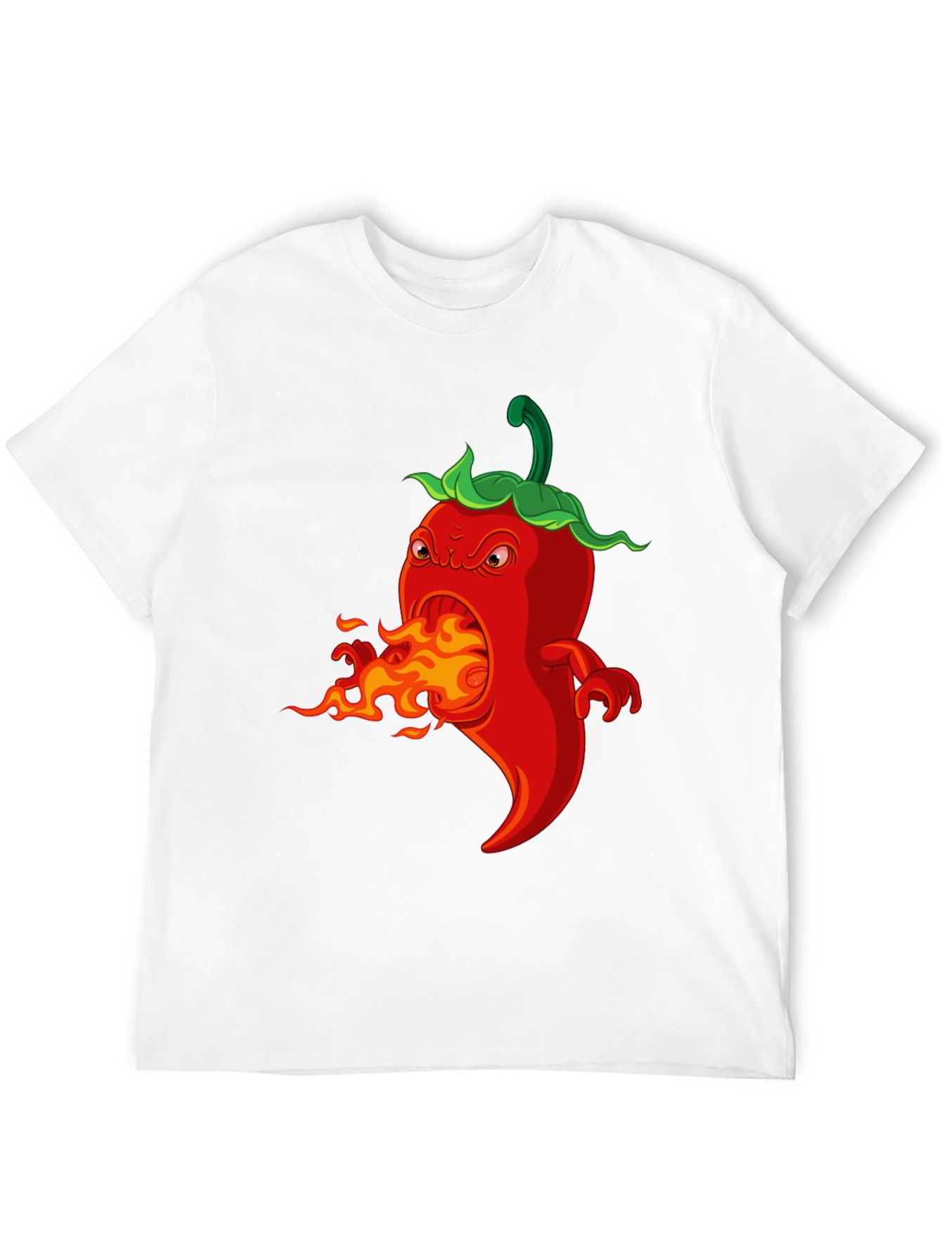 Spicy Red Pepper Cartoon Graphic T-Shirt