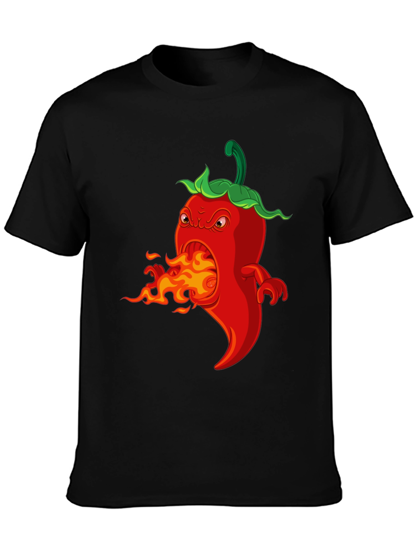 Spicy Red Pepper Cartoon Graphic T-Shirt