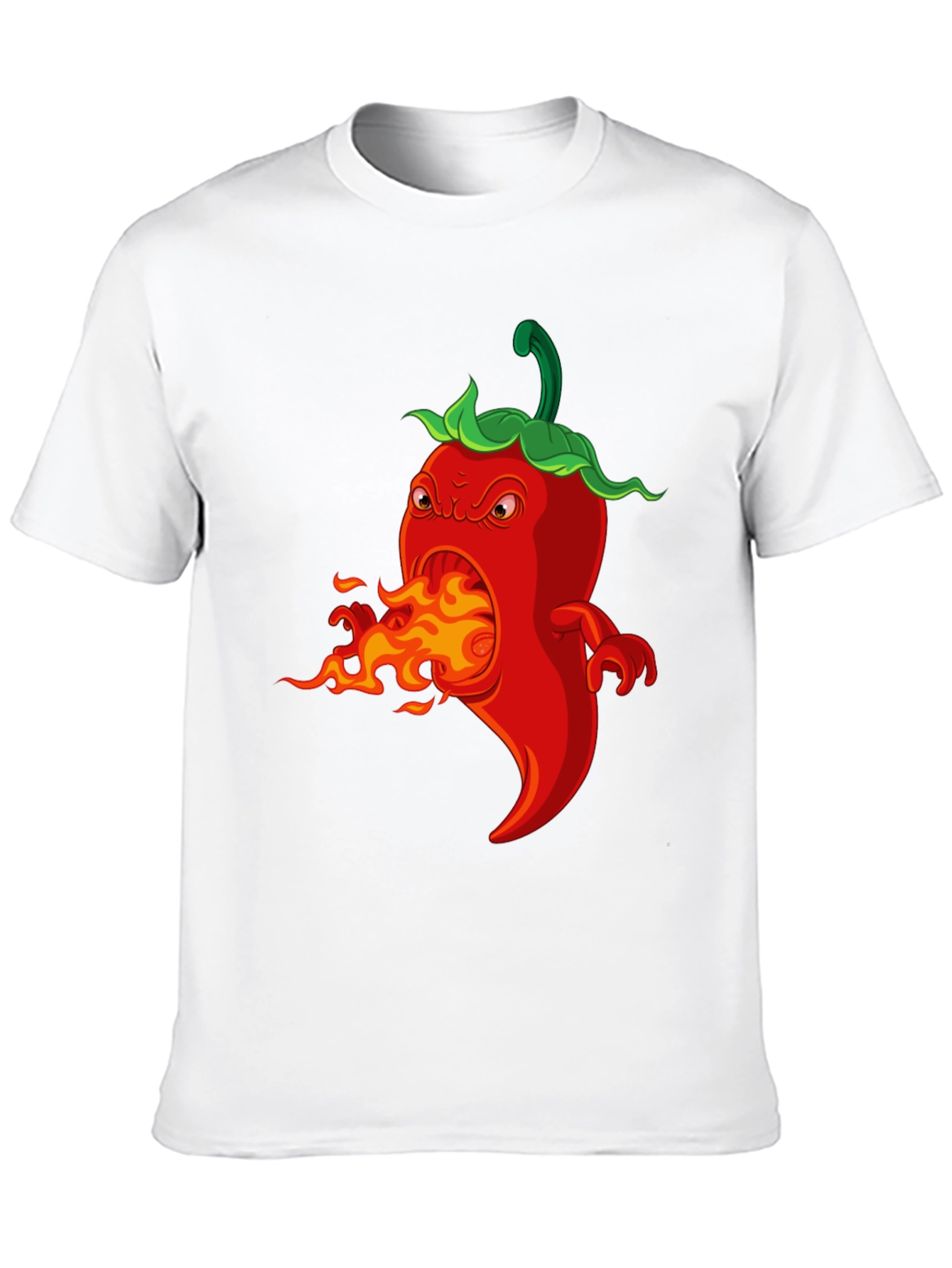 Spicy Red Pepper Cartoon Graphic T-Shirt