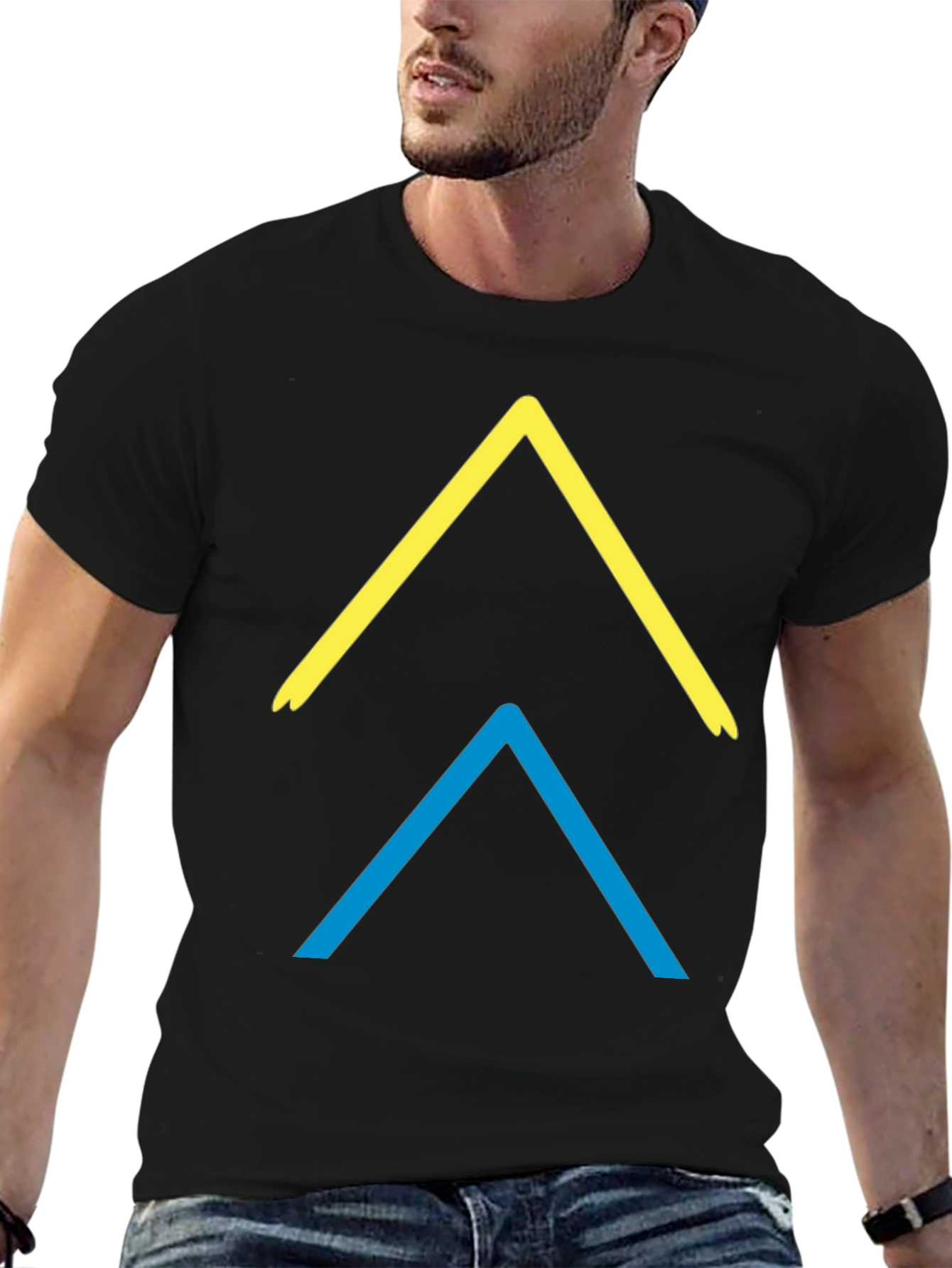 Upward Arrow Graphic Tee - Modern Style