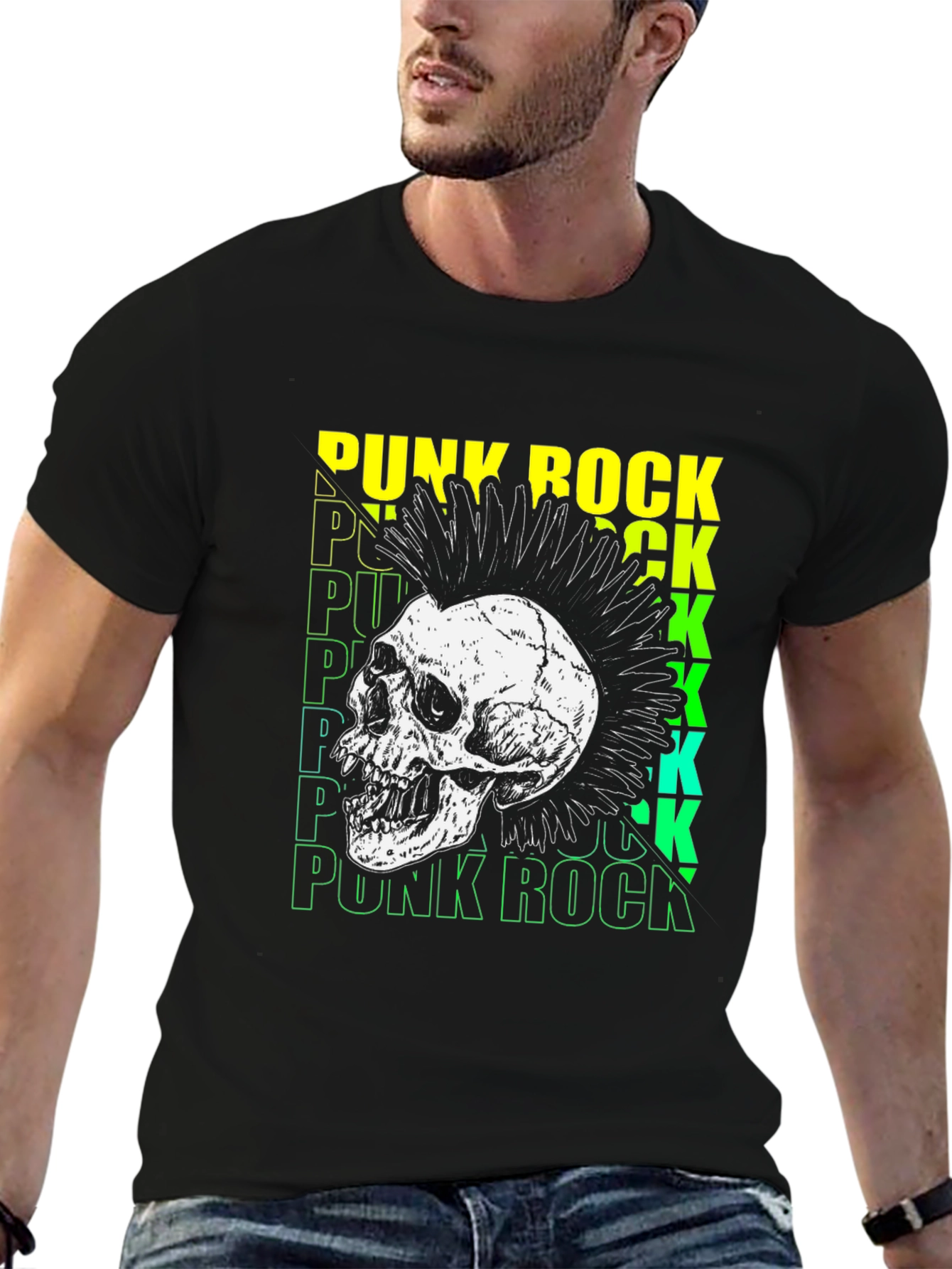 Punk Rock Skull T-Shirt - Edgy Graphic Tee
