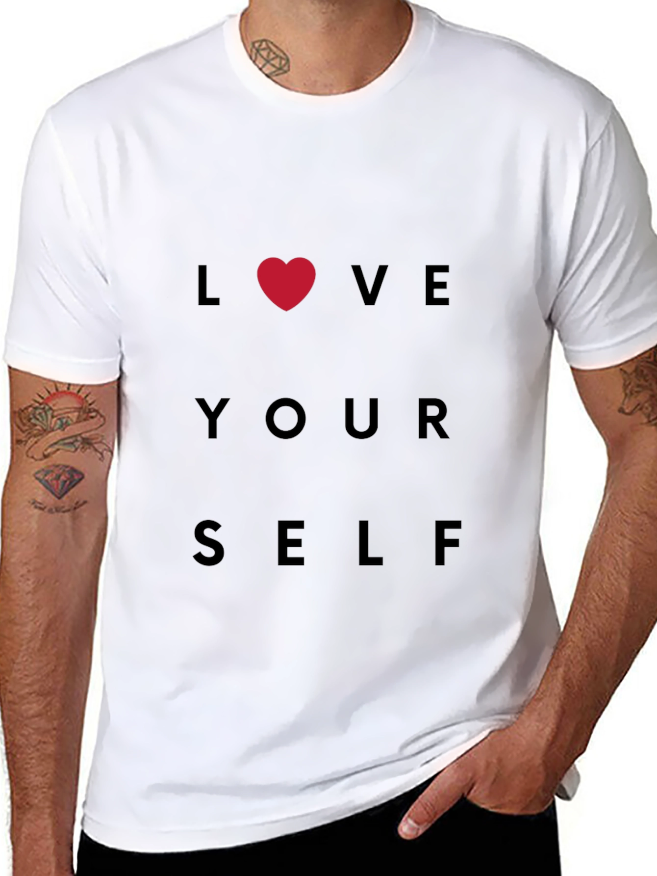 Love Yourself Graphic Tee - Black Cotton T-Shirt