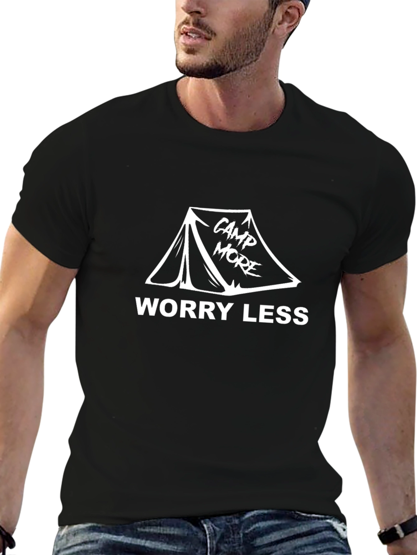 Camp More Worry Less Graphic T-Shirt