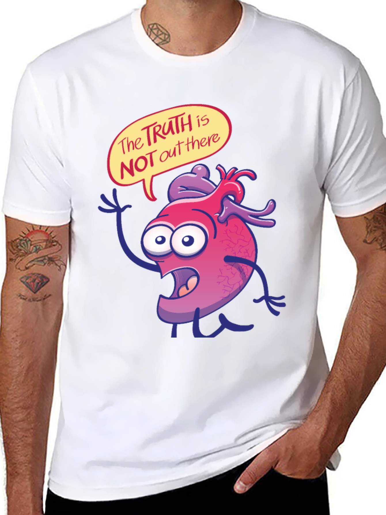 Cartoon Heart Graphic T-Shirt