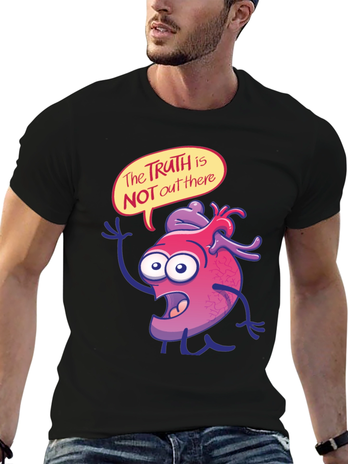 Cartoon Heart Graphic T-Shirt