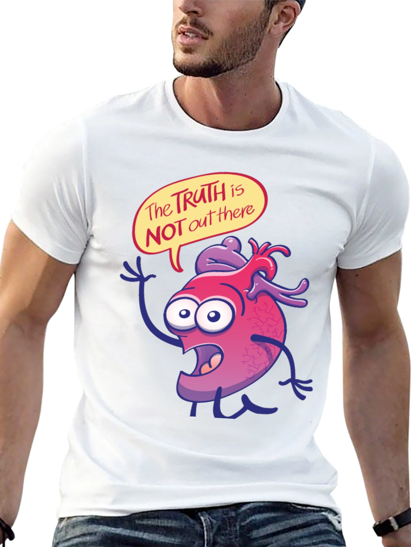 Cartoon Heart Graphic T-Shirt