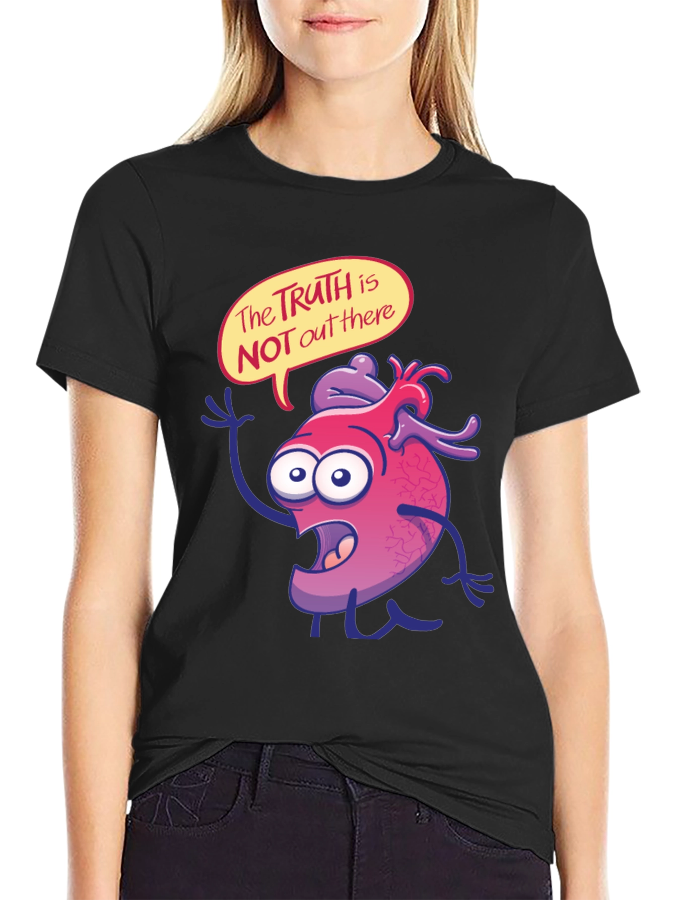 Cartoon Heart Graphic T-Shirt
