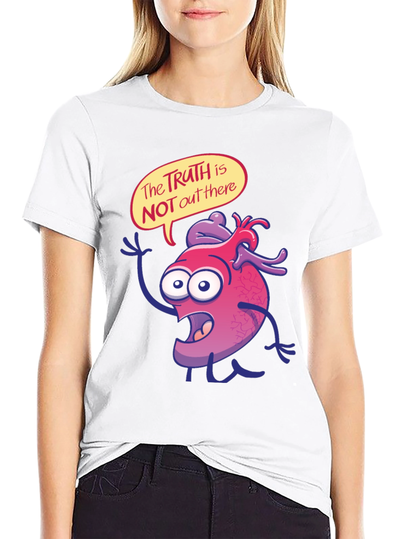 Cartoon Heart Graphic T-Shirt