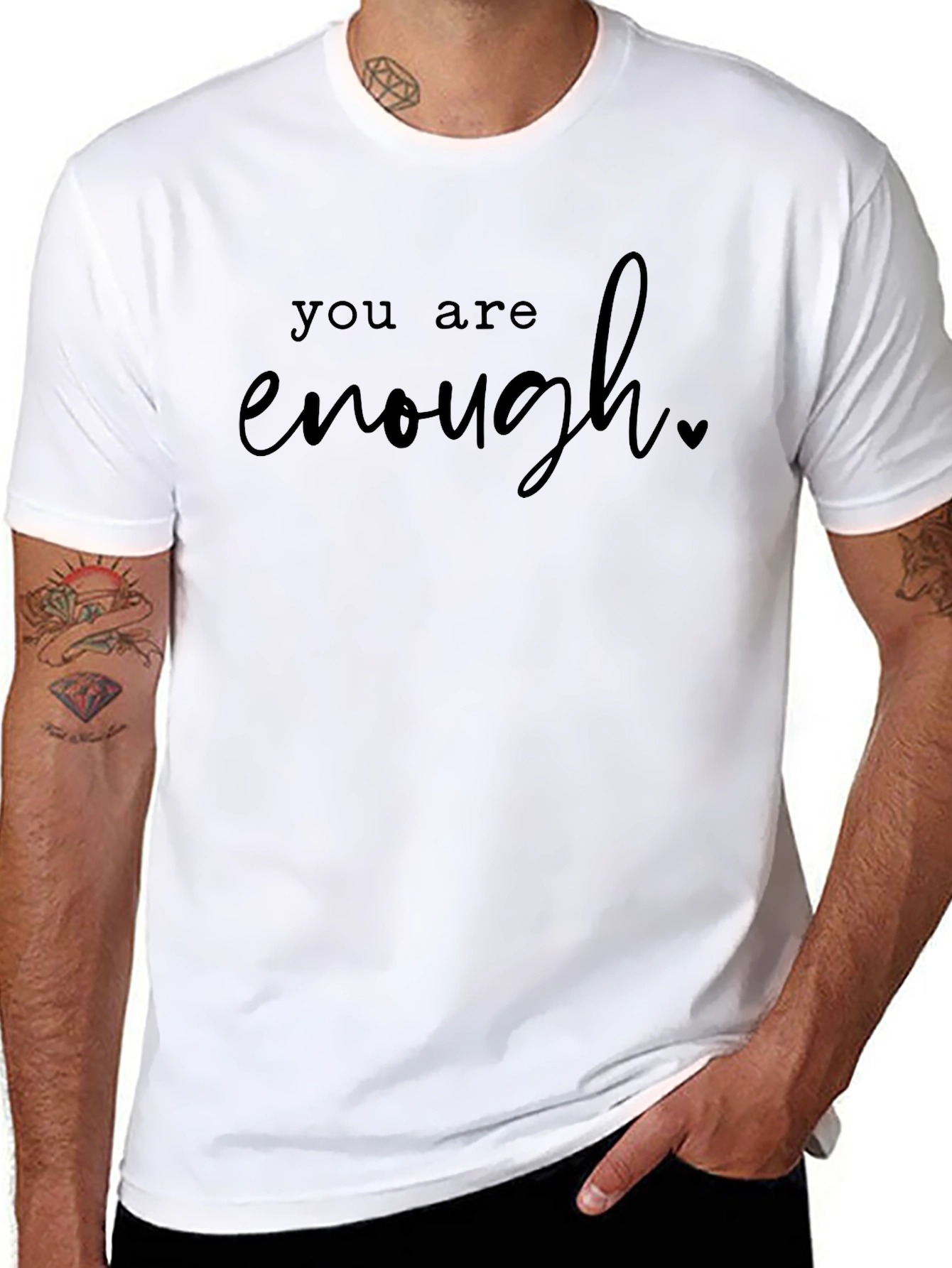 You Are Enough Graphic Tee - Black Unisex T-Shirt