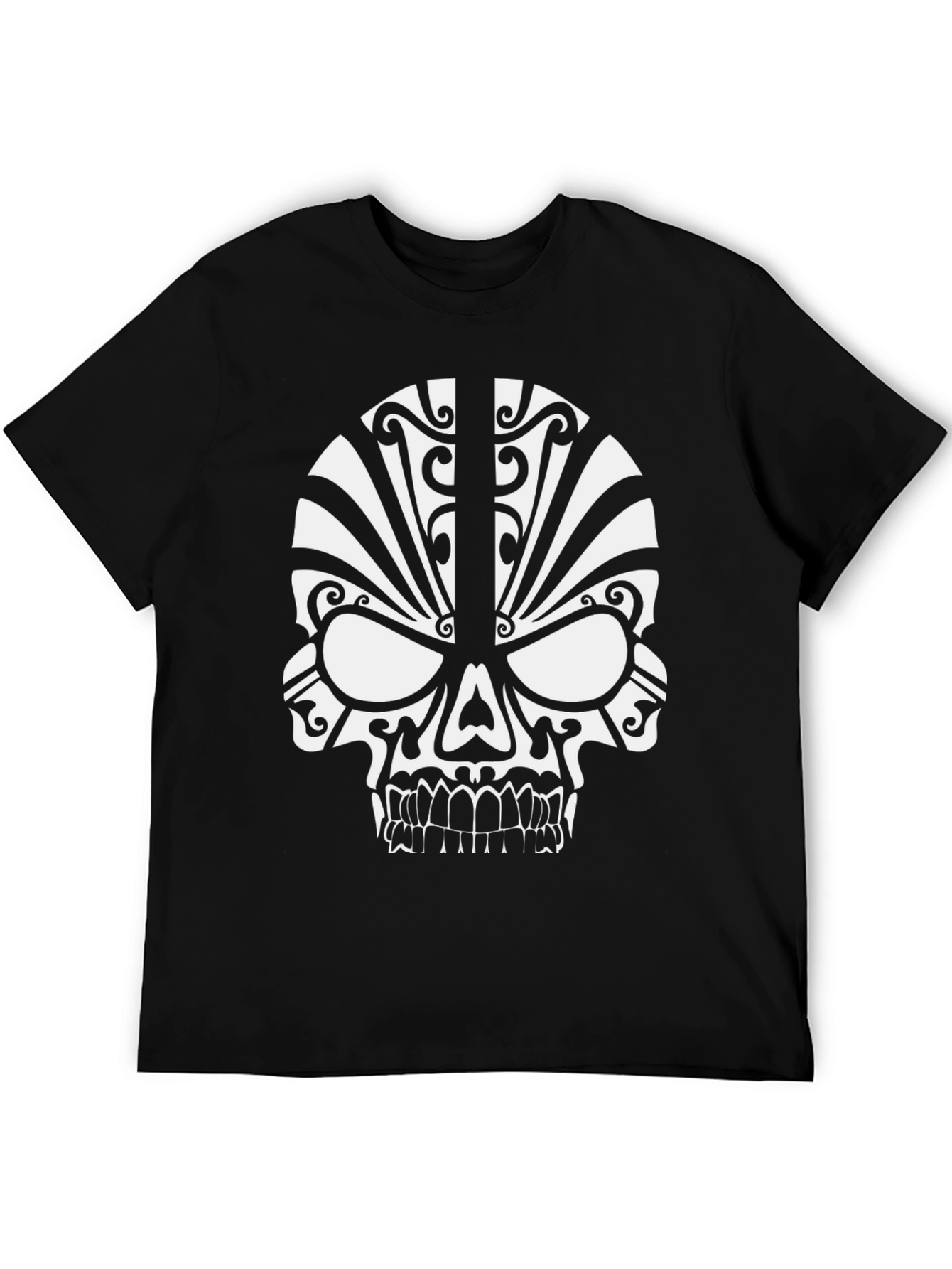 Tribal Skull Black T-Shirt