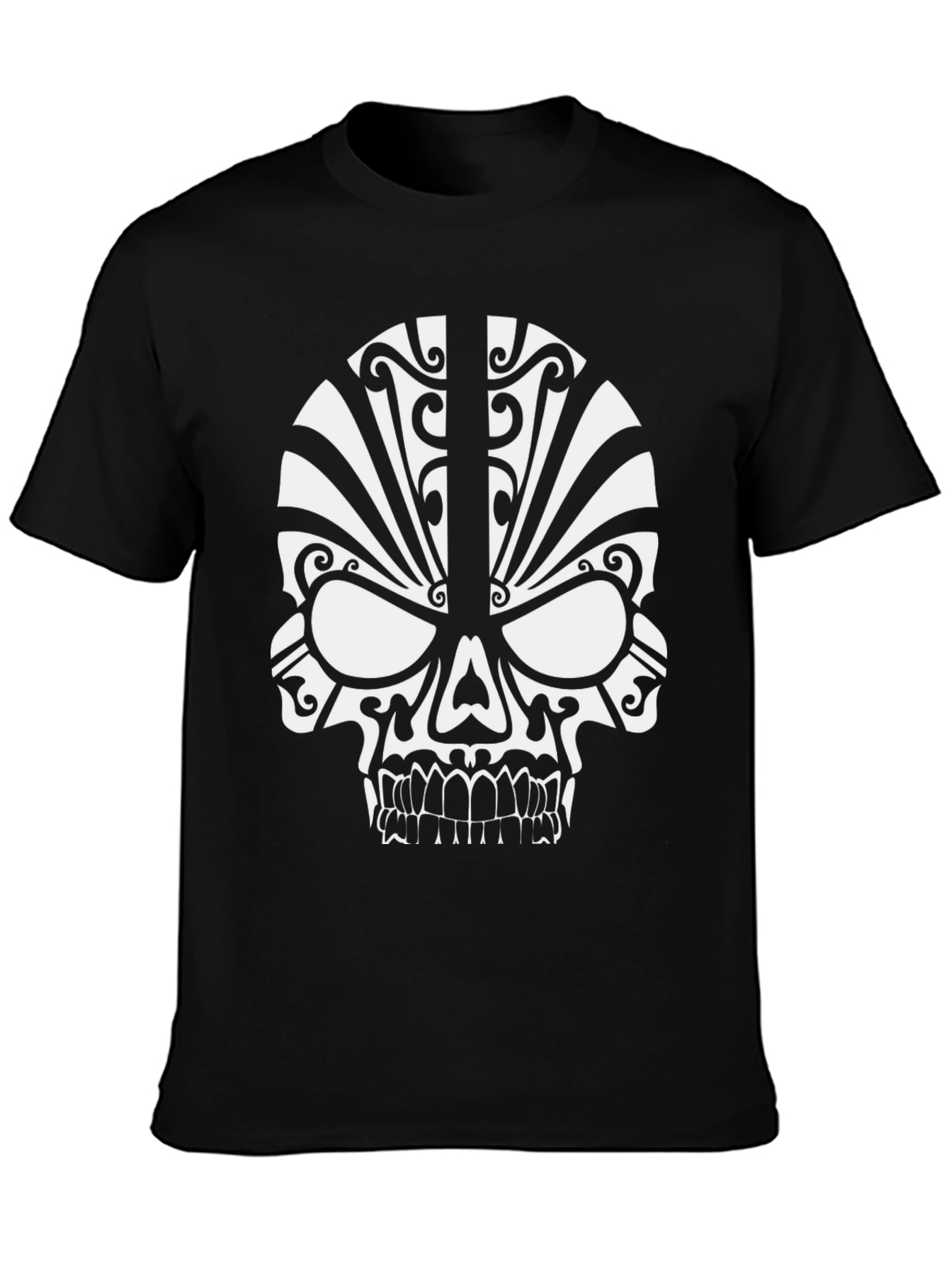 Tribal Skull Black T-Shirt
