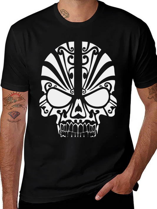 Tribal Skull Black T-Shirt