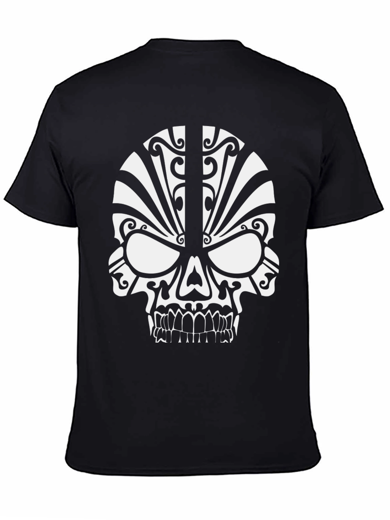 Tribal Skull Black T-Shirt