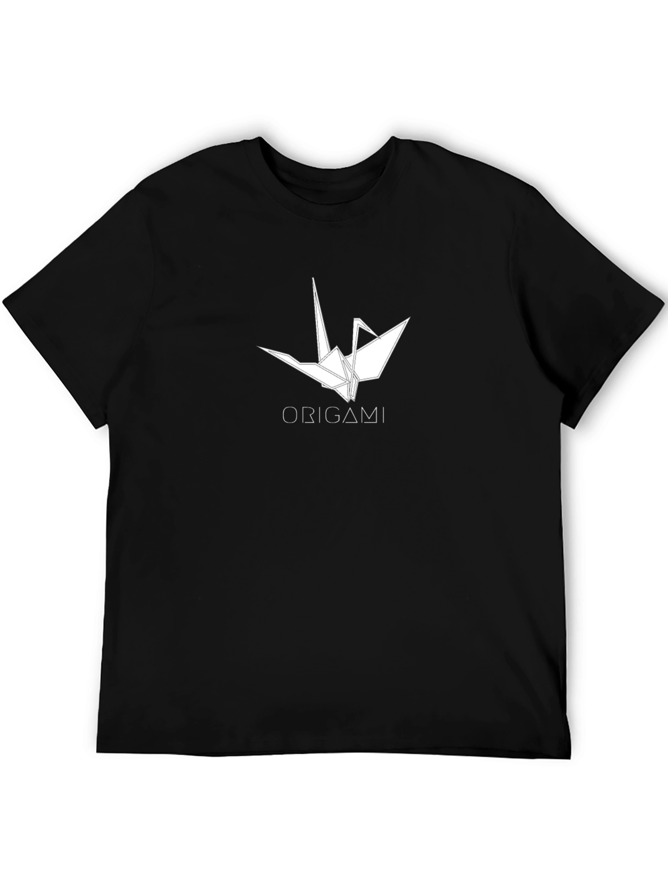 Origami Crane Graphic Black T-Shirt