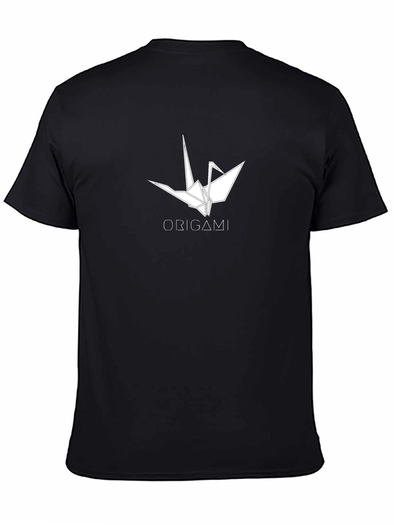 Origami Crane Graphic Black T-Shirt
