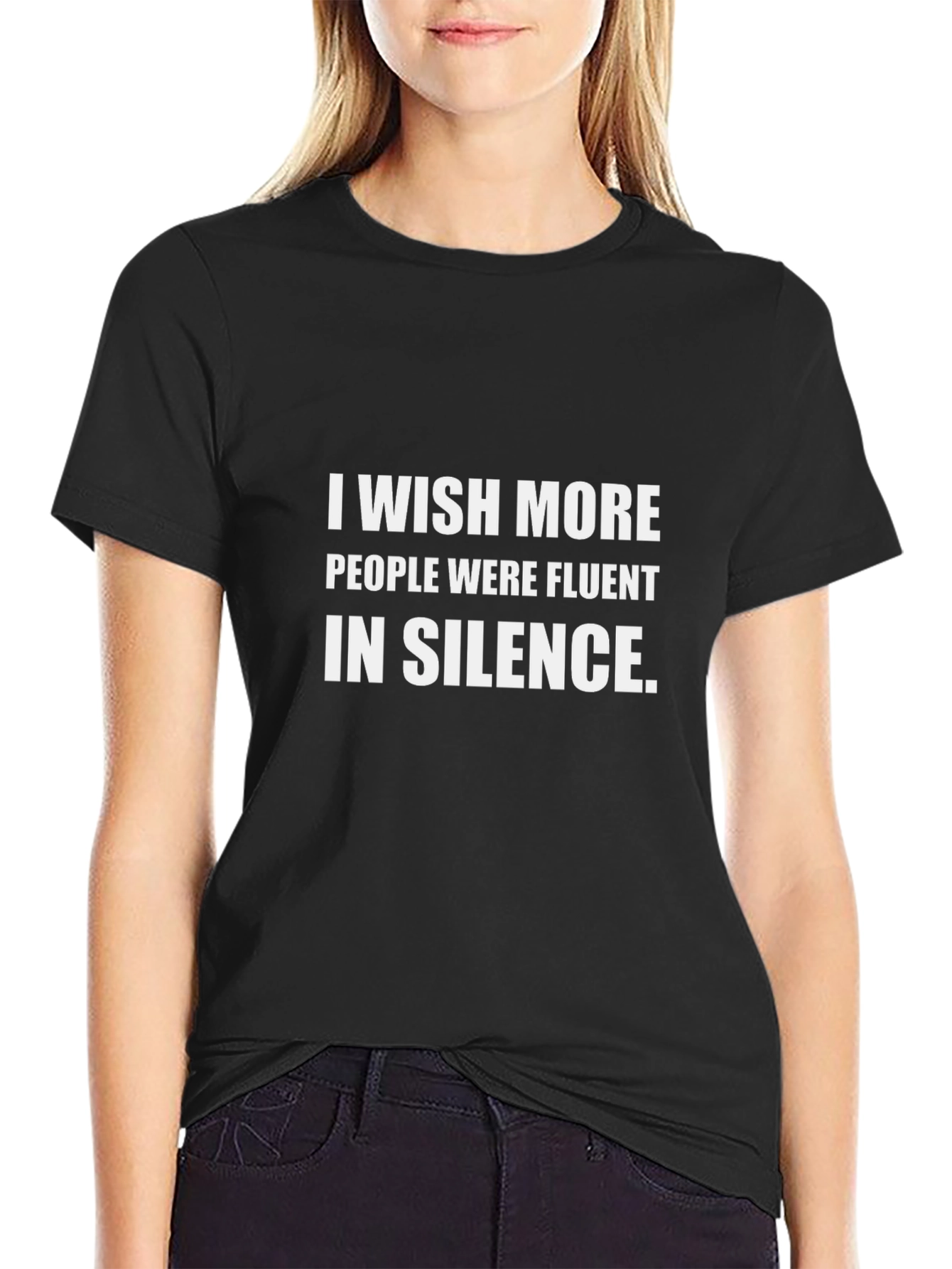 Silent Fluency T-Shirt - Black Crew Neck Tee