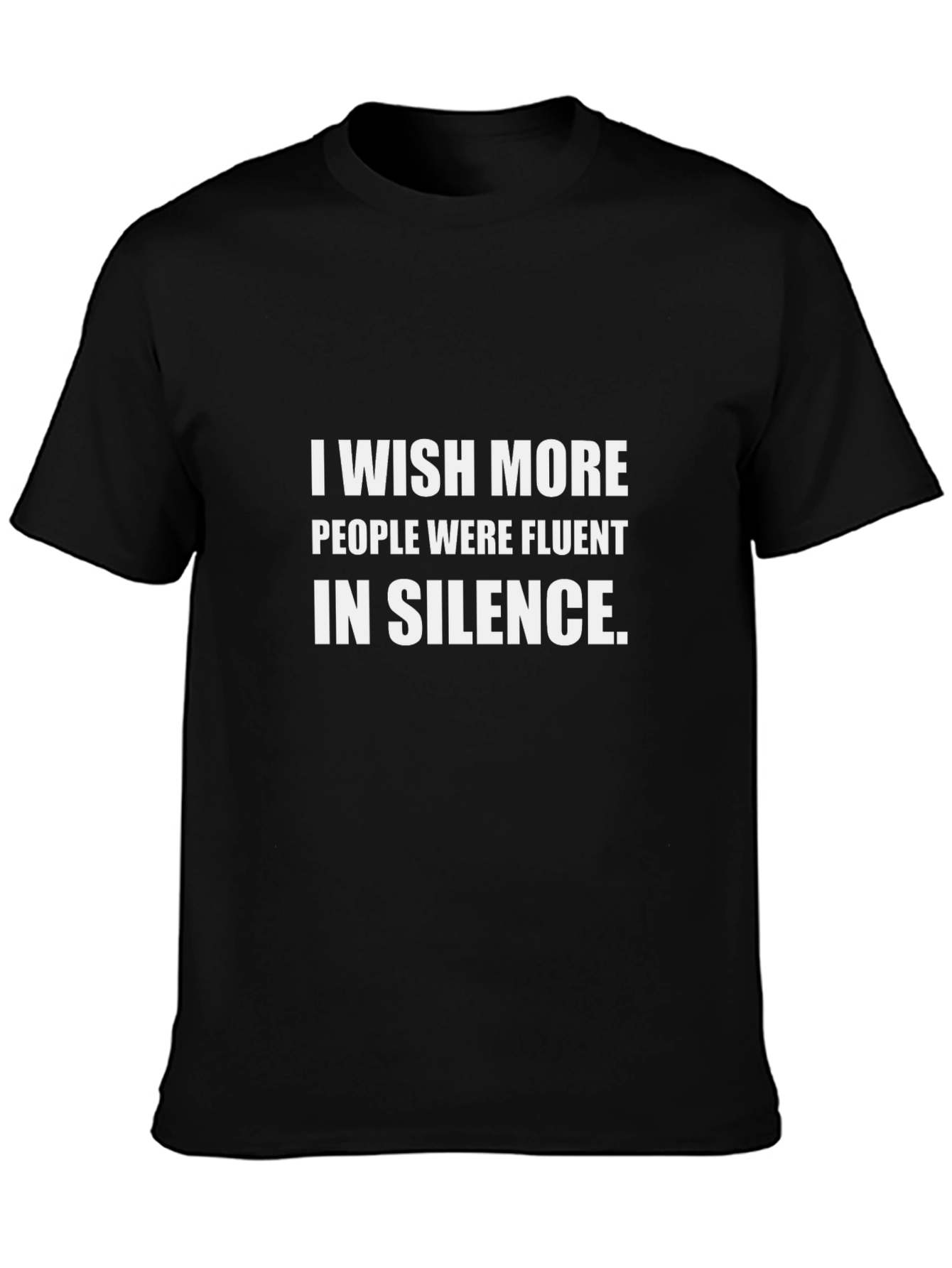 Silent Fluency T-Shirt - Black Crew Neck Tee