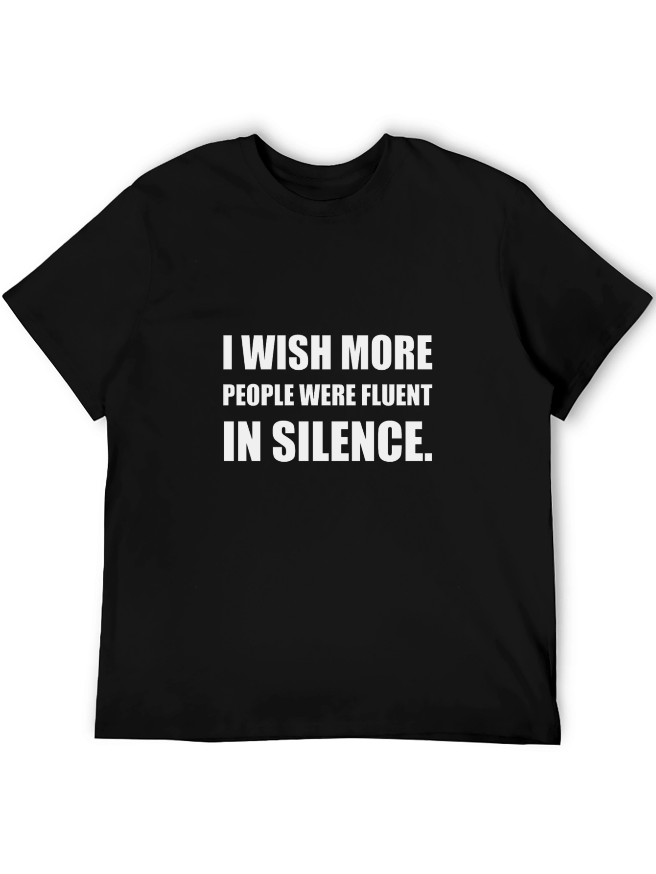 Silent Fluency T-Shirt - Black Crew Neck Tee