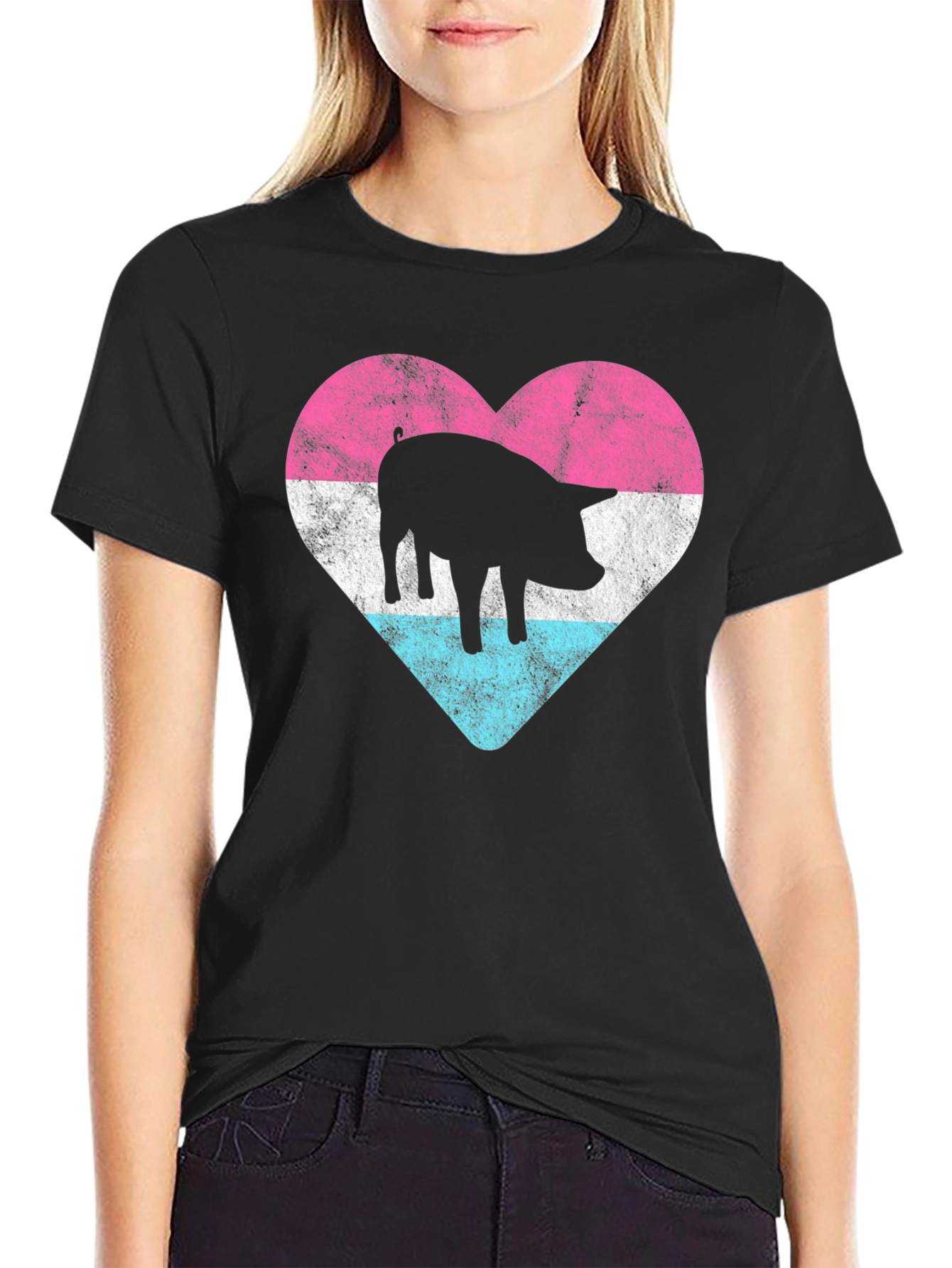 Pig Heart Pride T-Shirt - Black