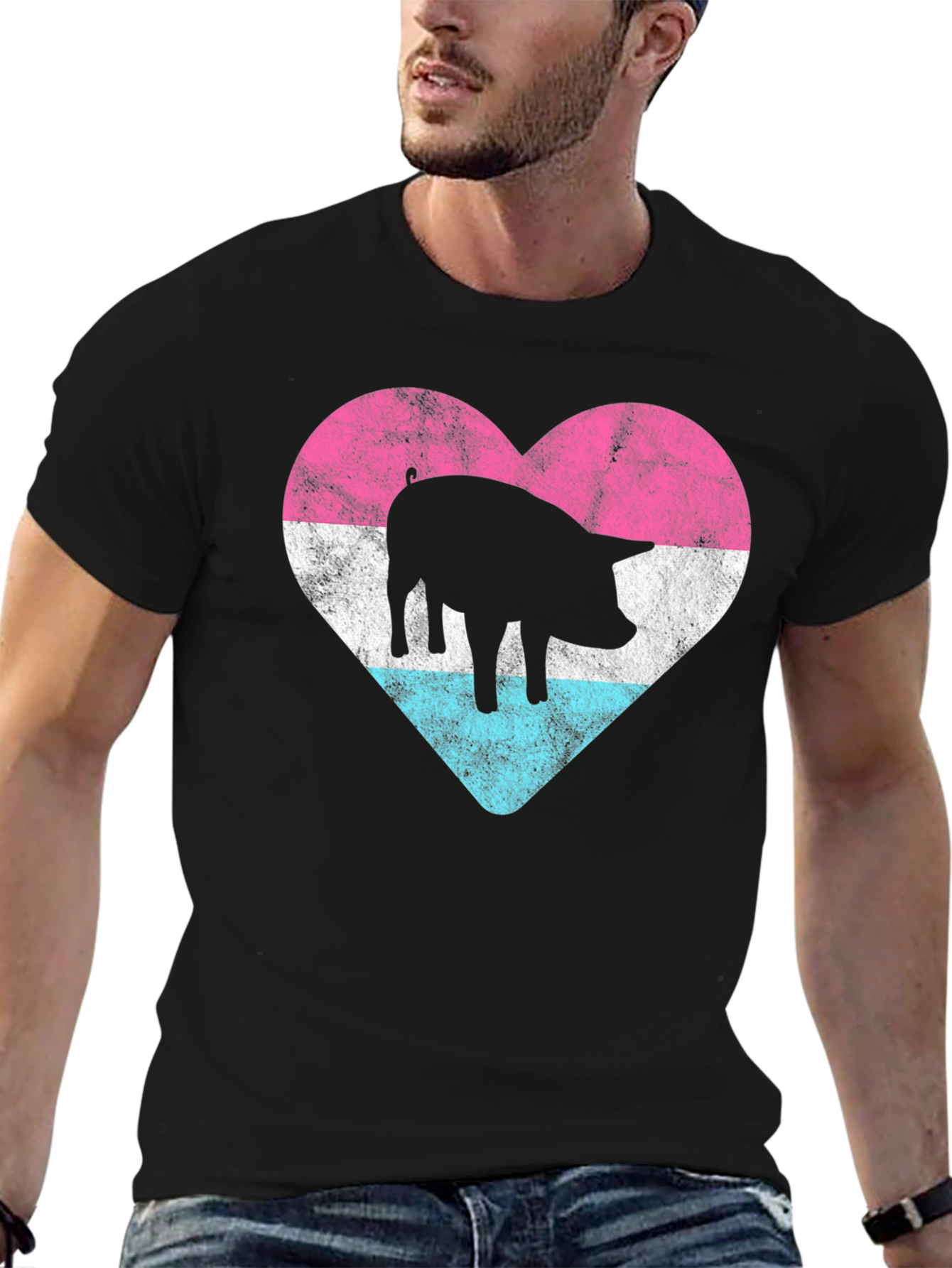 Pig Heart Pride T-Shirt - Black