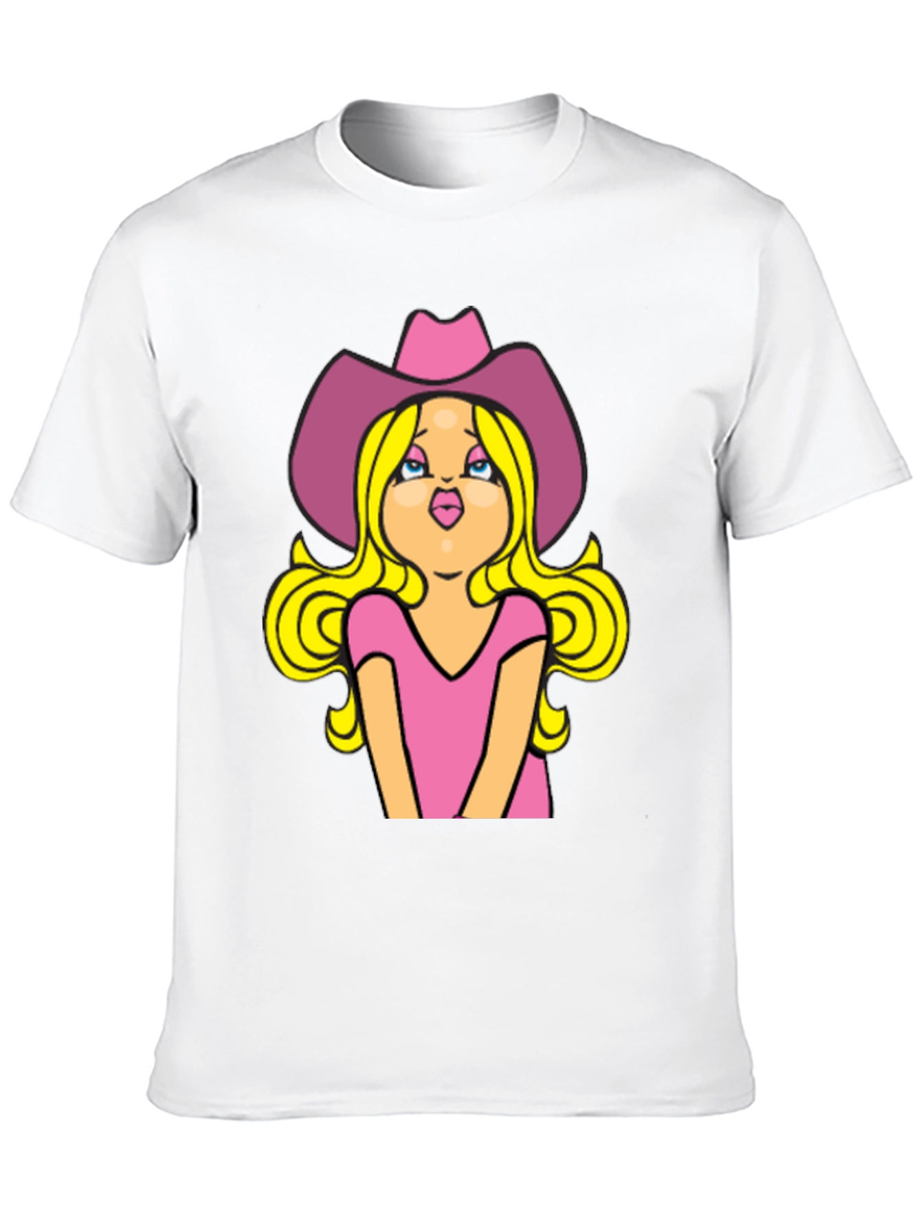 Cowgirl Cartoon Graphic Tee - Black Unisex T-Shirt