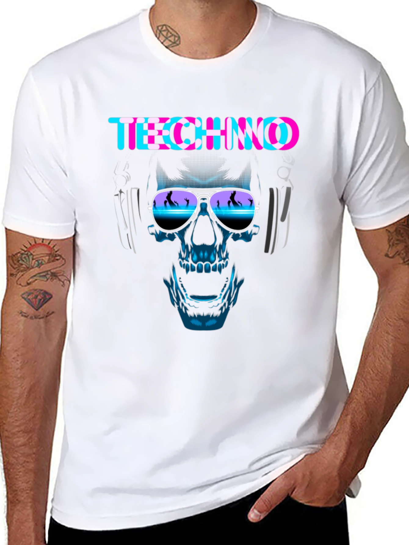 Techno Skull Graphic Tee - EDM Rave Shirt