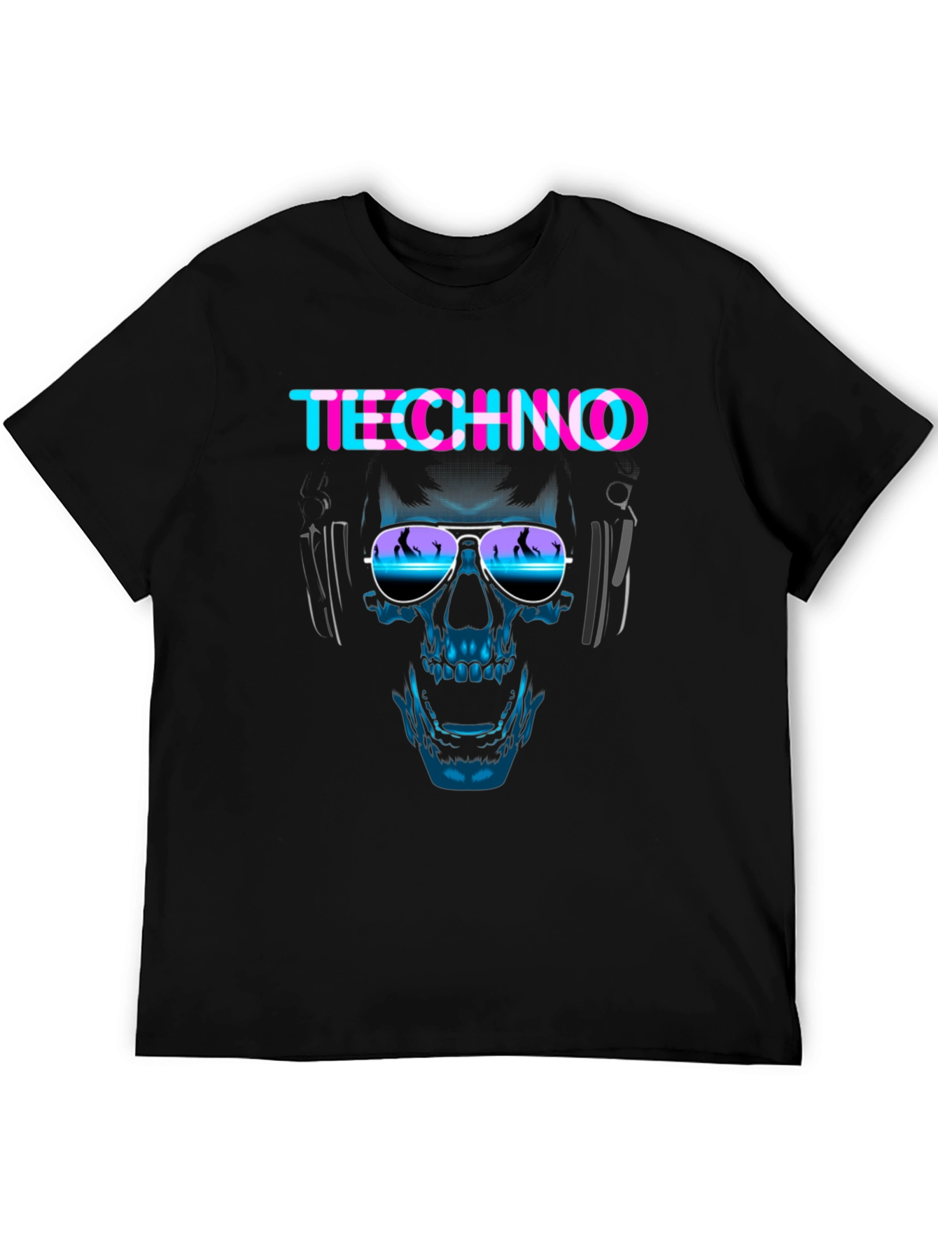 Techno Skull Graphic Tee - EDM Rave Shirt