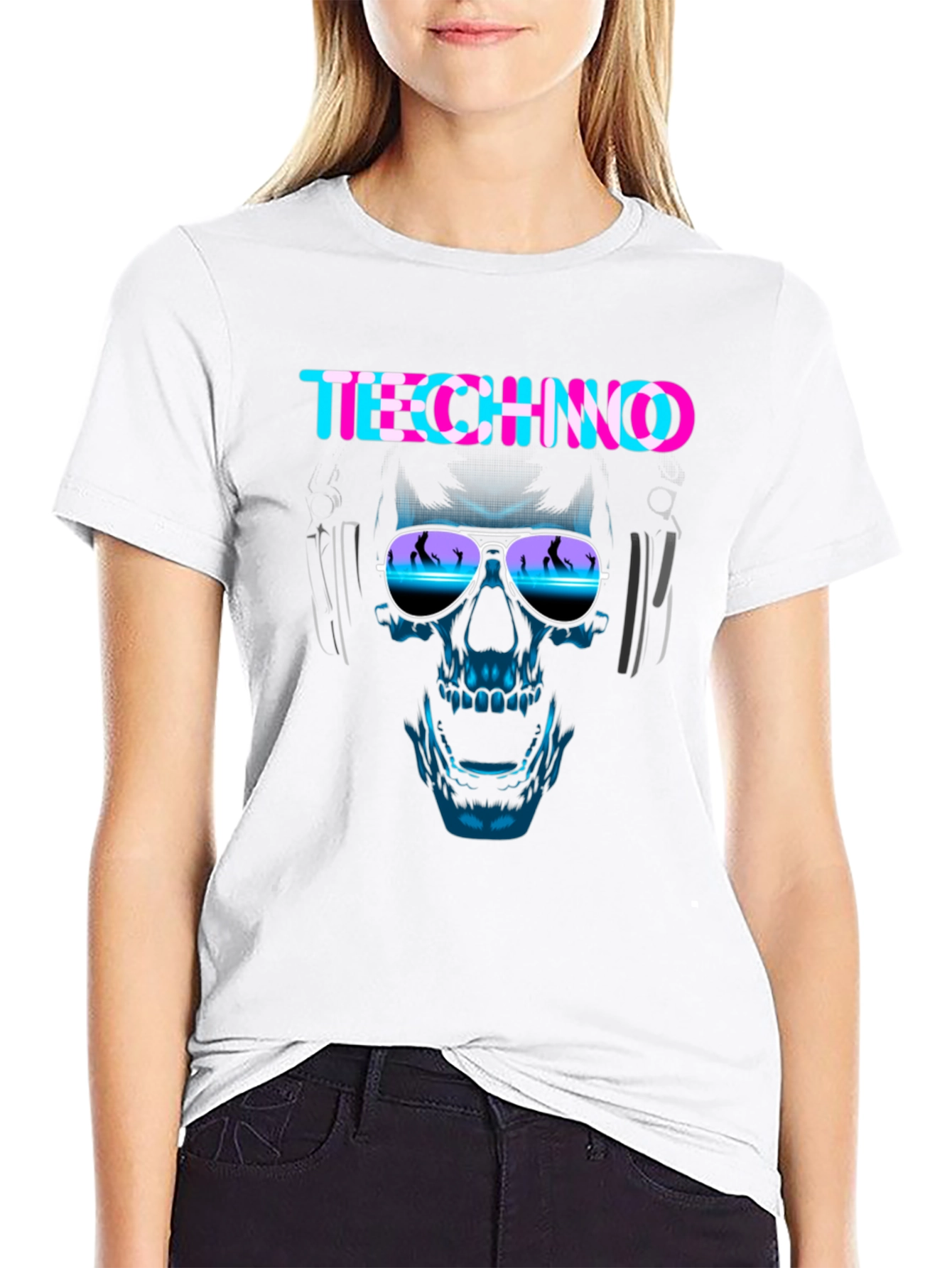 Techno Skull Graphic Tee - EDM Rave Shirt