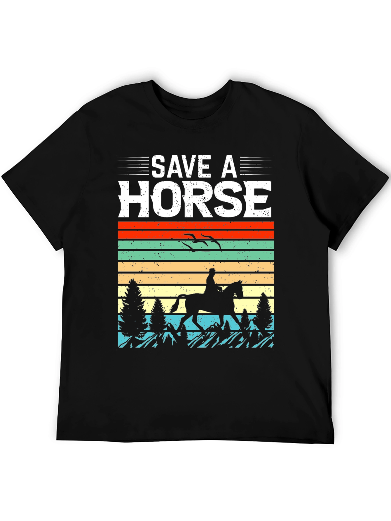 Save A Horse T-Shirt Retro Equestrian Design