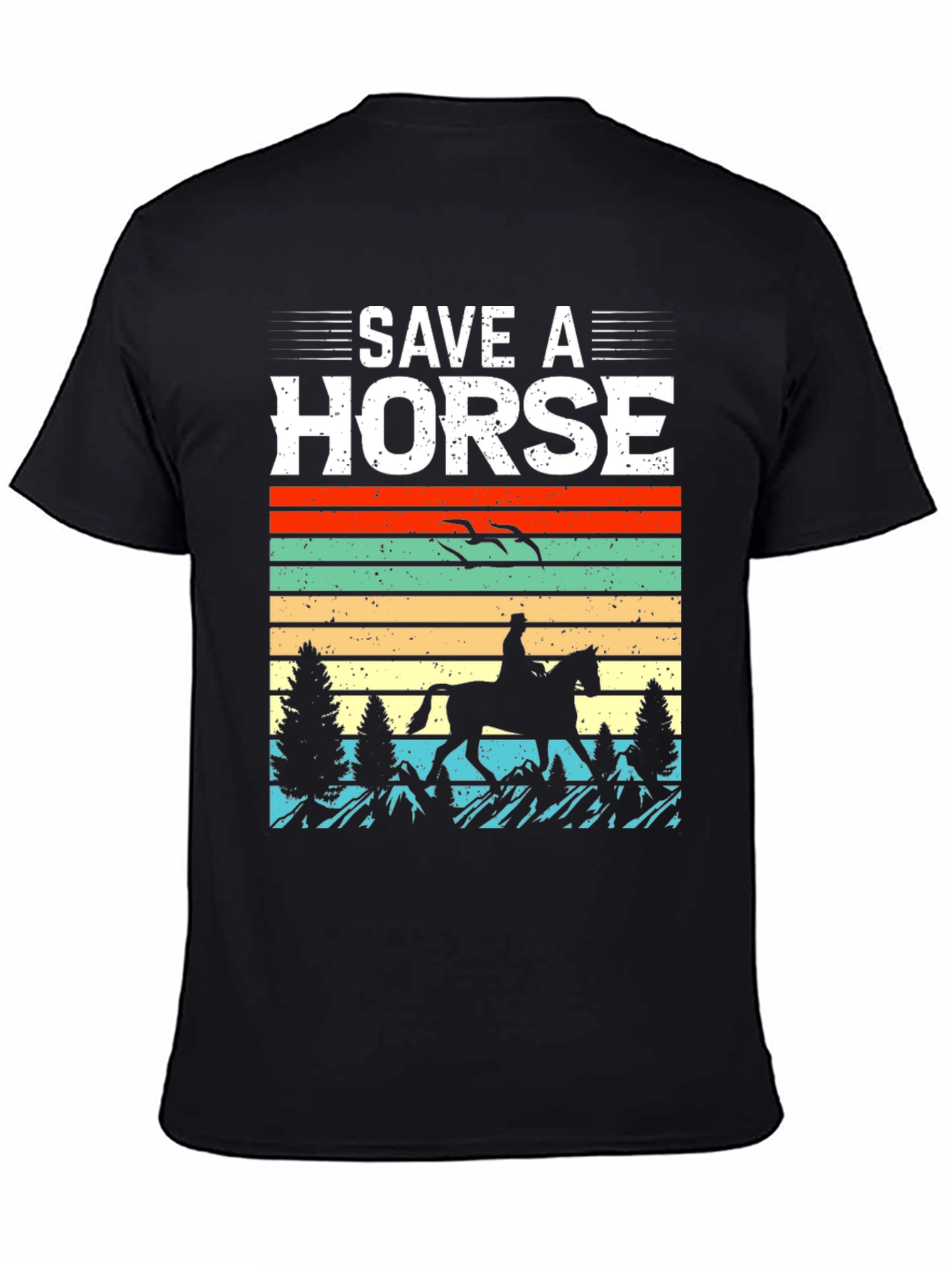 Save A Horse T-Shirt Retro Equestrian Design