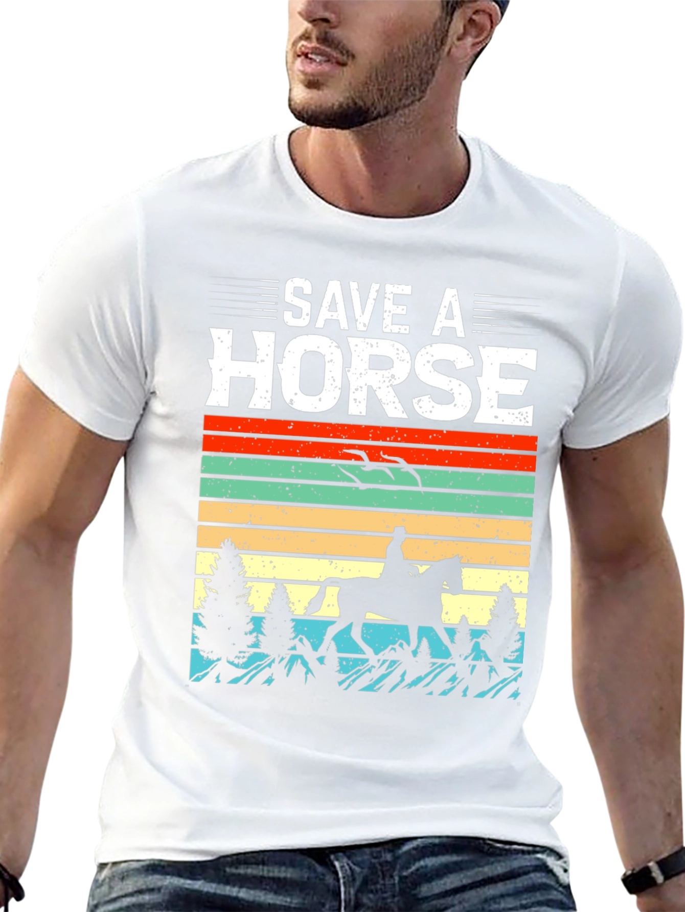 Save A Horse T-Shirt Retro Equestrian Design