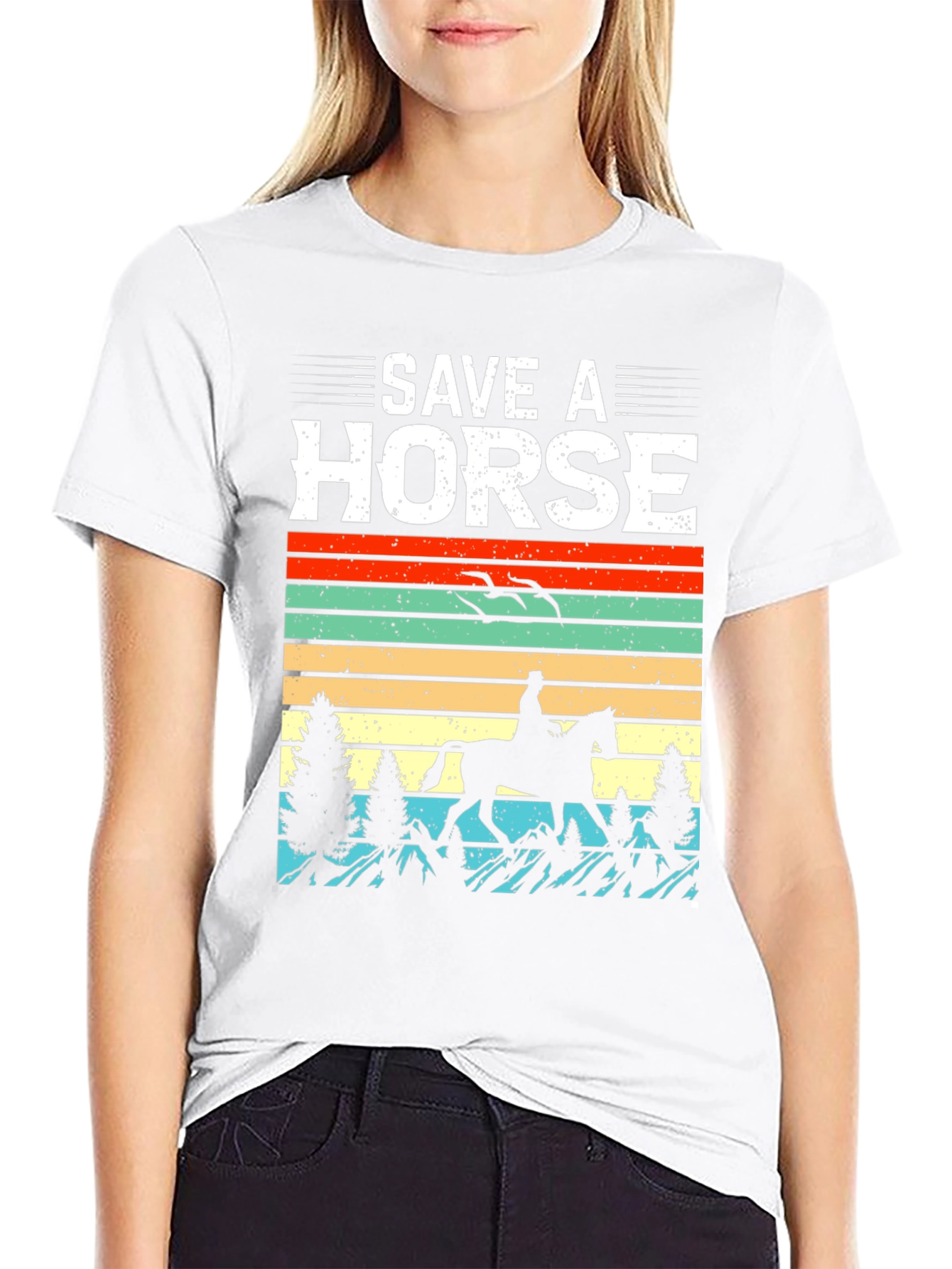 Save A Horse T-Shirt Retro Equestrian Design