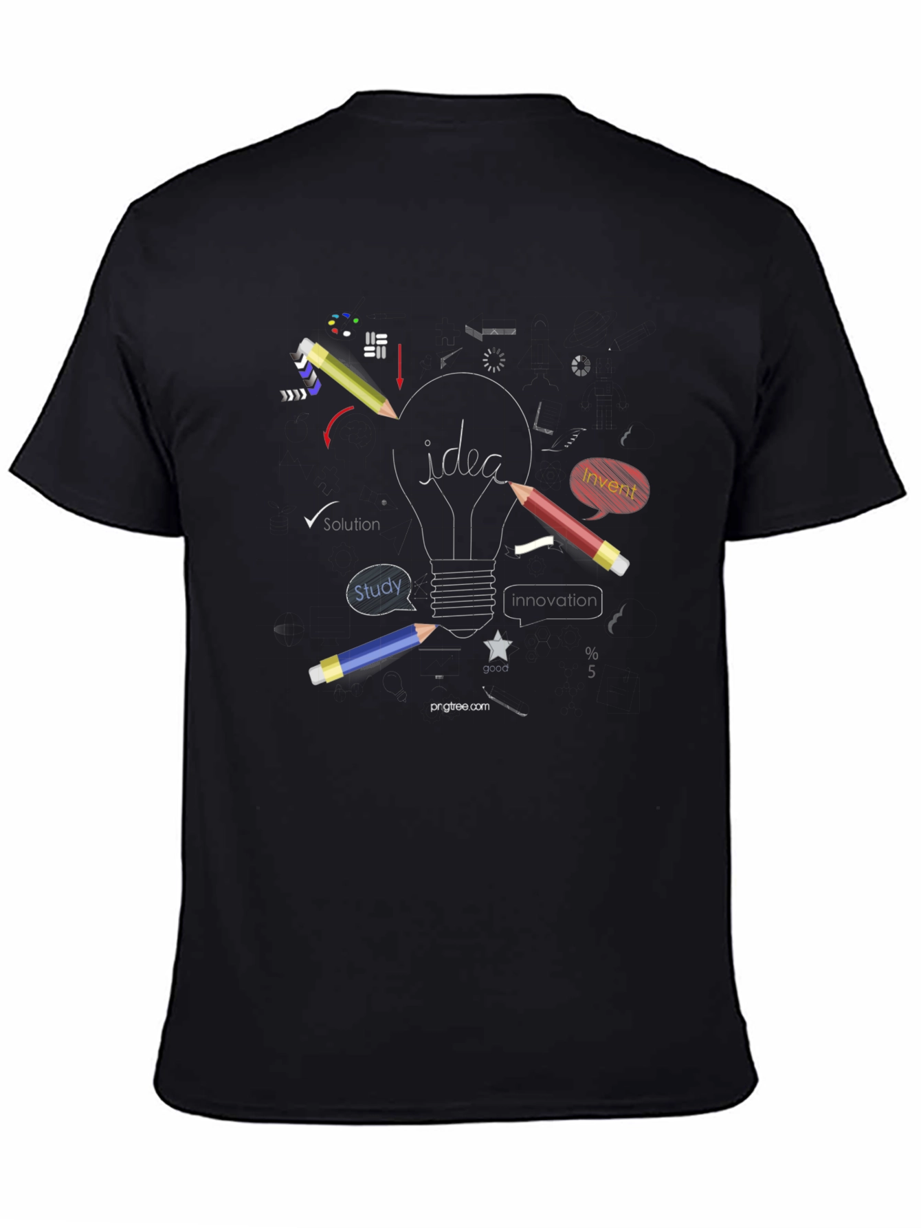 Creative Idea Bulb T-Shirt - Black
