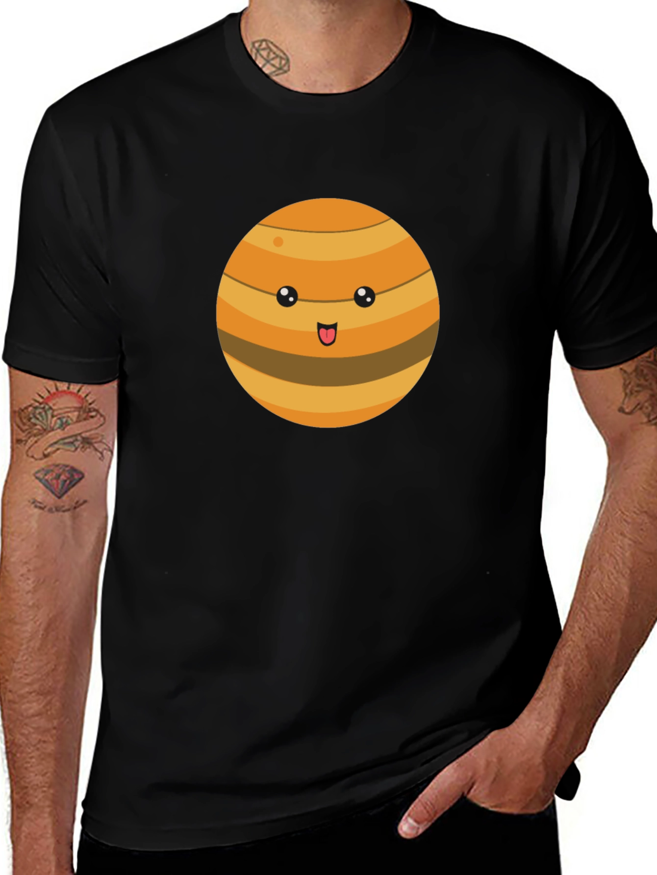 Cute Planet Graphic Tee - Mens Black T-Shirt