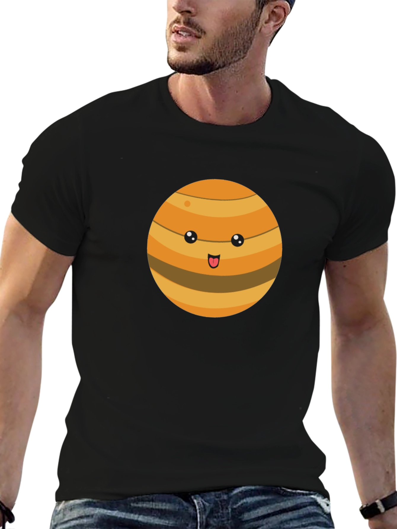 Cute Planet Graphic Tee - Mens Black T-Shirt