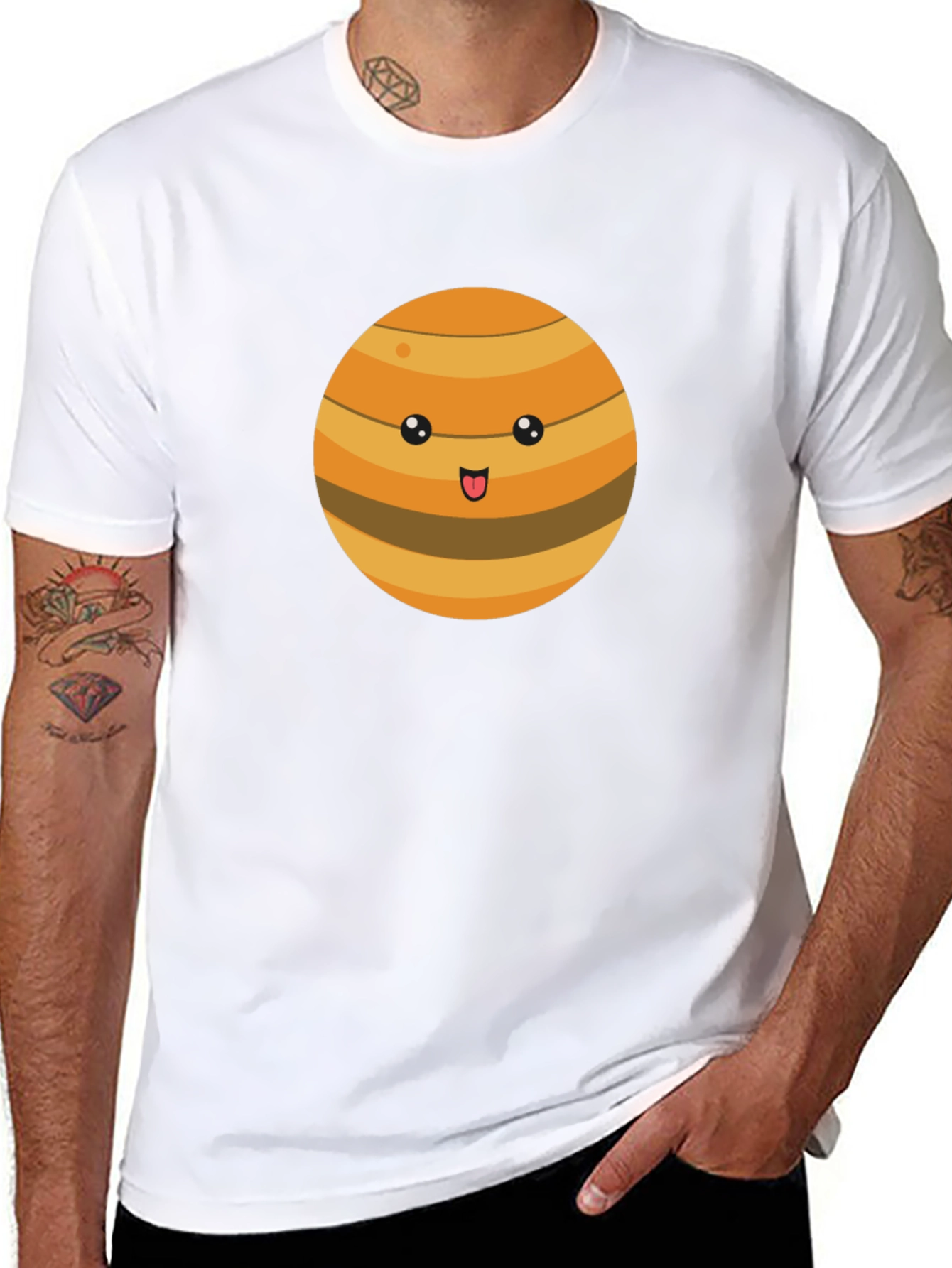Cute Planet Graphic Tee - Mens Black T-Shirt