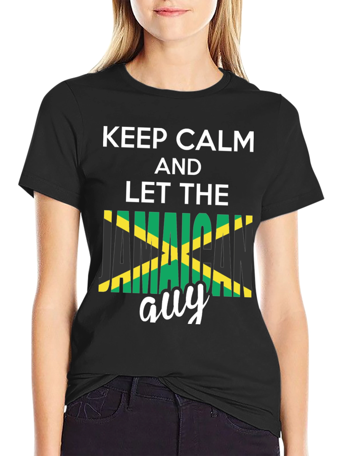 Keep Calm Jamaican Guy T-Shirt - Black