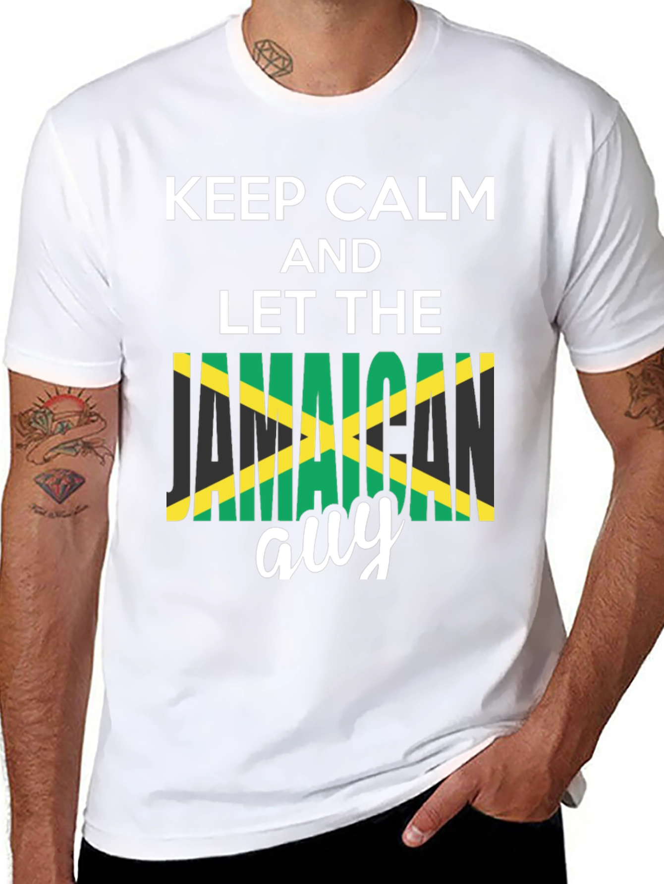 Keep Calm Jamaican Guy T-Shirt - Black