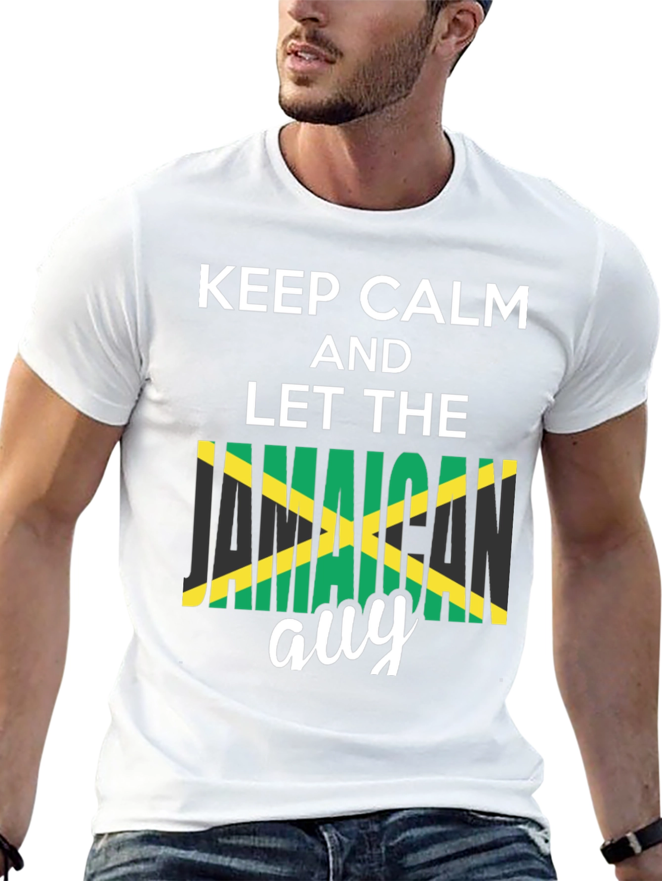 Keep Calm Jamaican Guy T-Shirt - Black