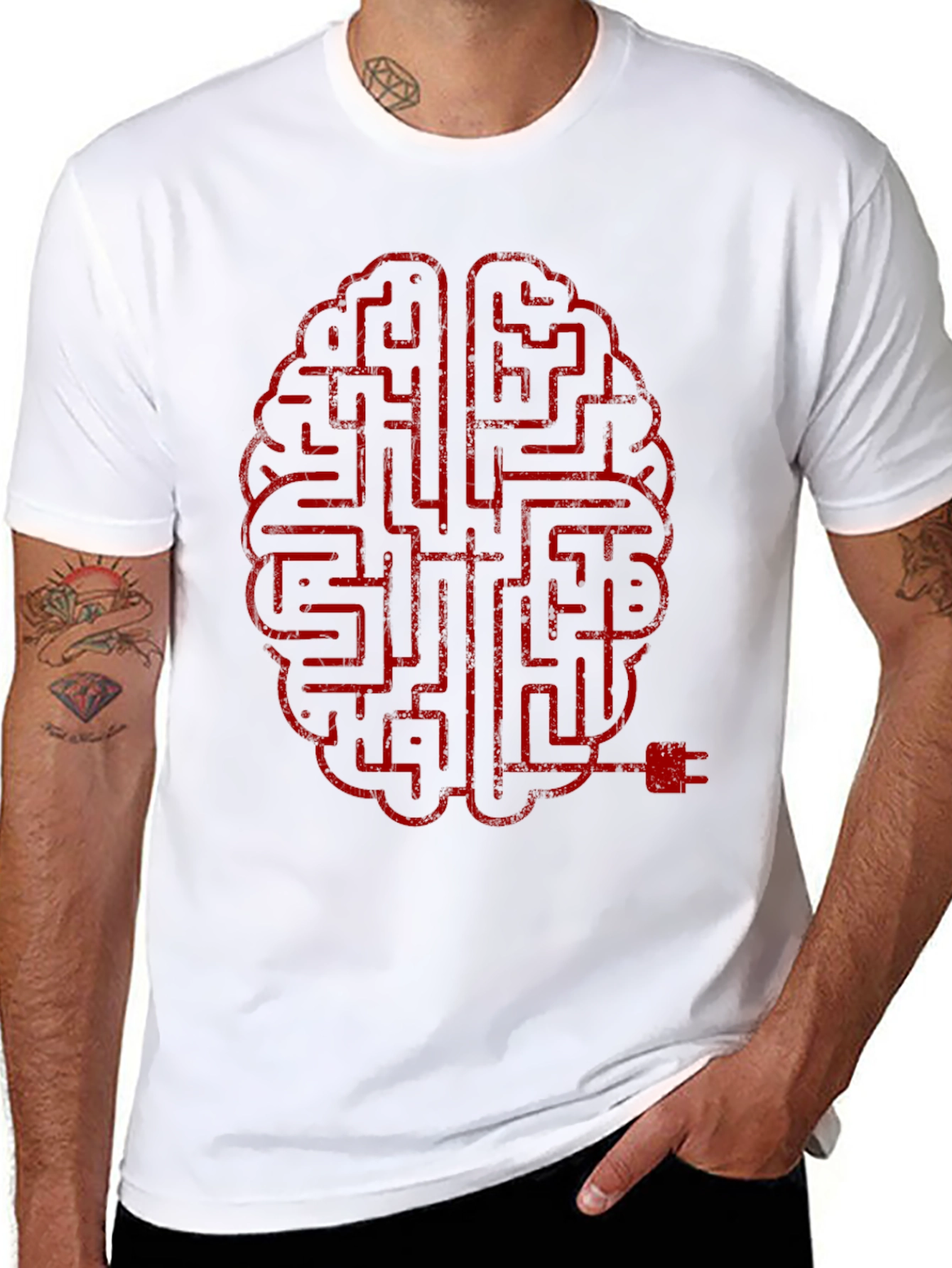 Brain Maze T-Shirt - Mens Crew Neck