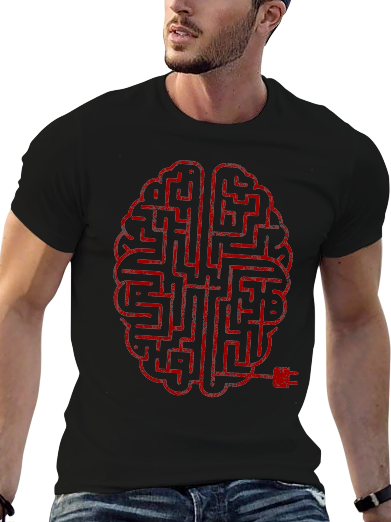 Brain Maze T-Shirt - Mens Crew Neck