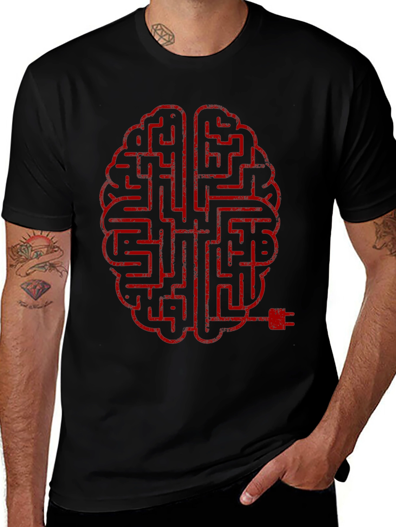 Brain Maze T-Shirt - Mens Crew Neck