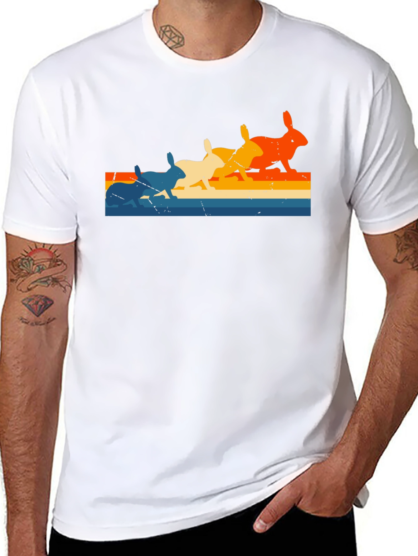 Retro Rabbit Stripe T-Shirt