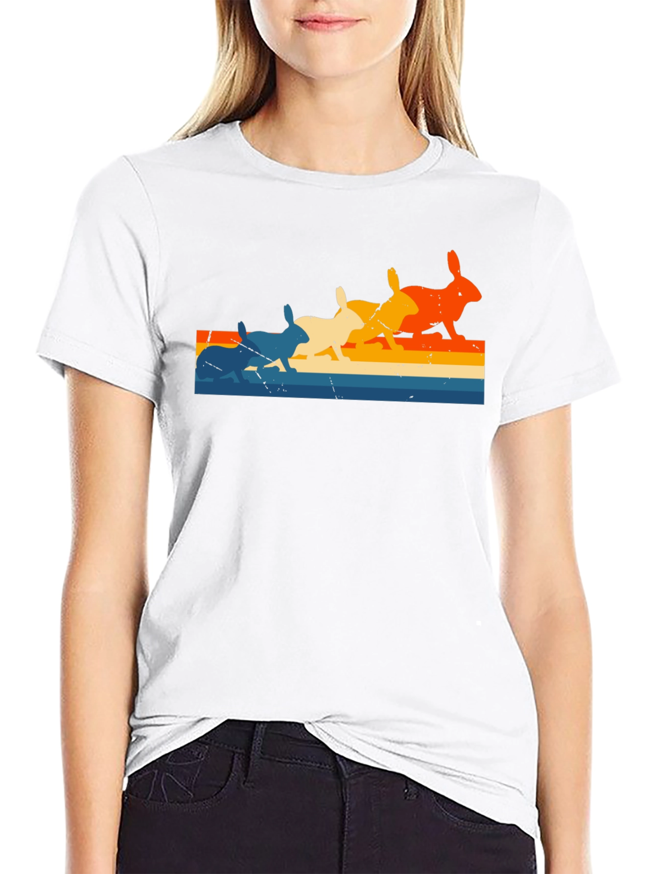 Retro Rabbit Stripe T-Shirt
