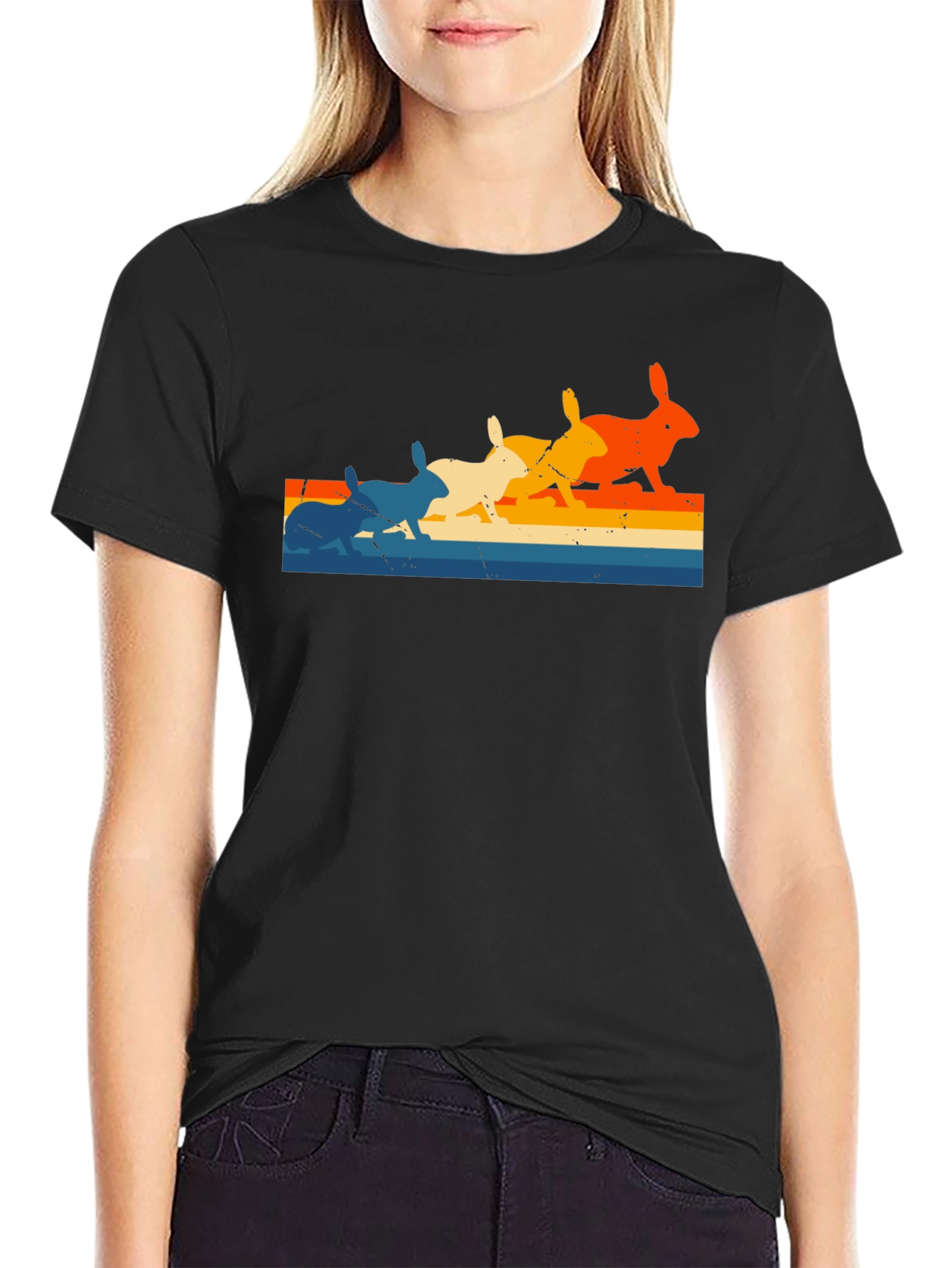 Retro Rabbit Stripe T-Shirt