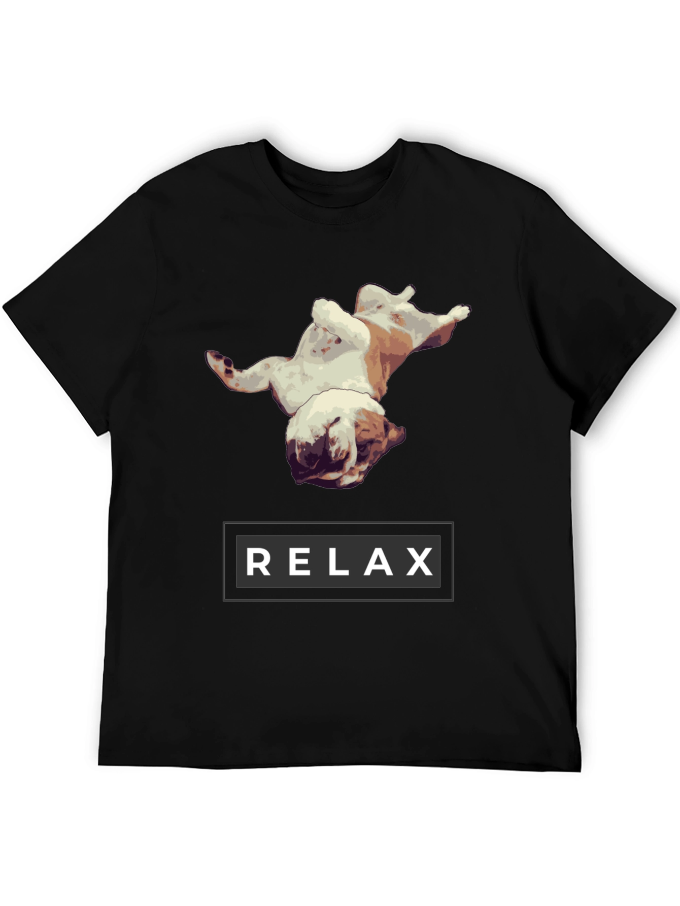Relax Bulldog Graphic Tee - Black