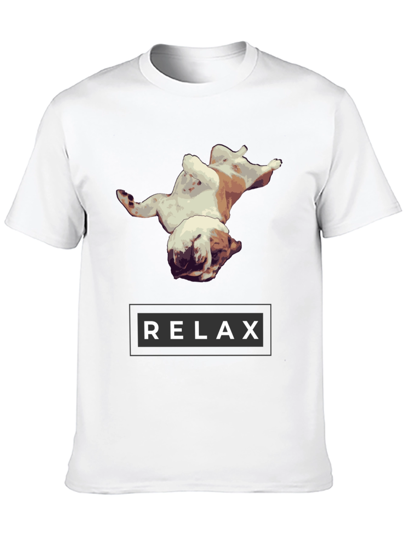 Relax Bulldog Graphic Tee - Black